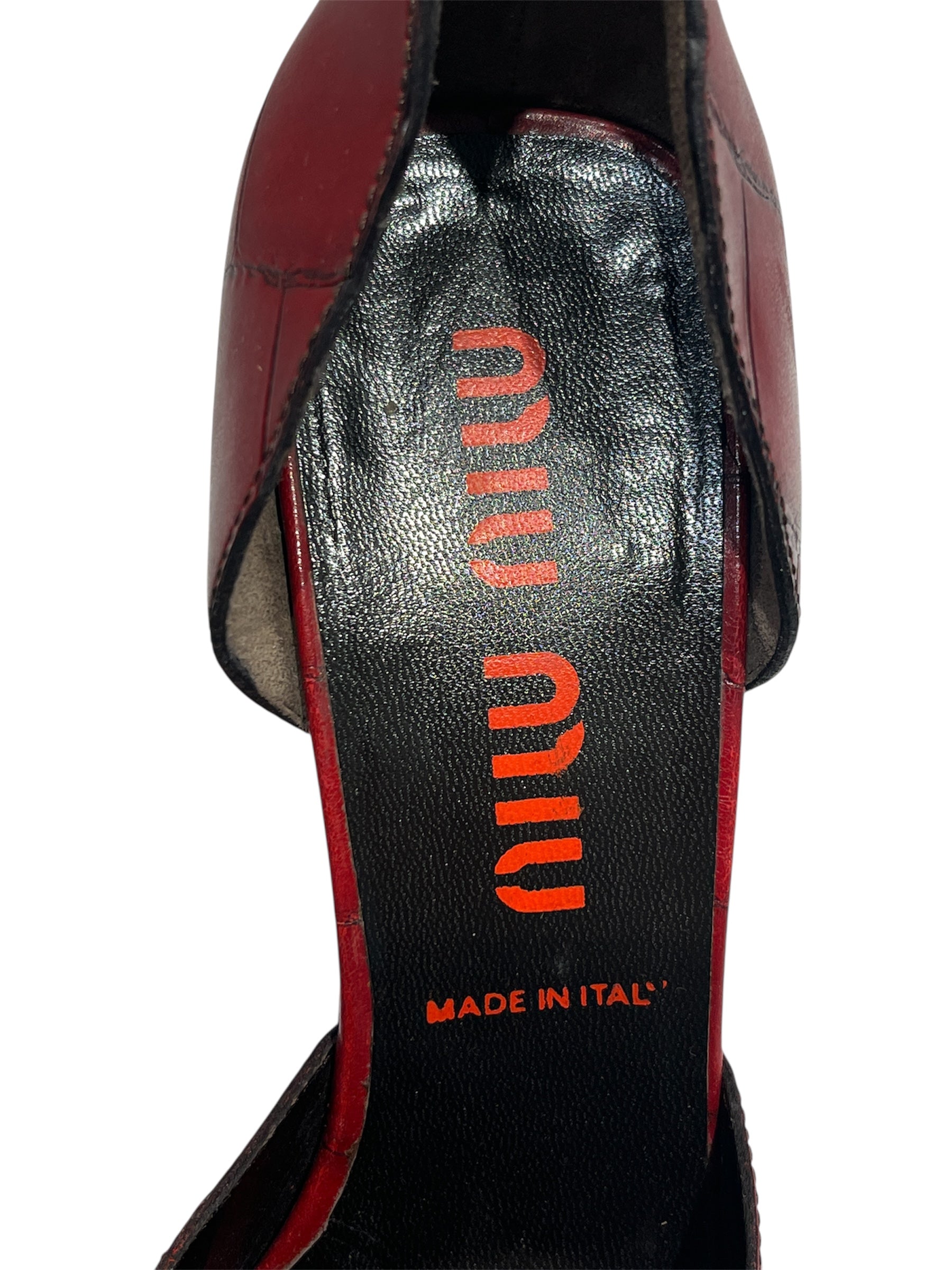 MIU MIU/Heels/EU 38.5/Animal Pattern/Leather/RED/BOWSCROCPRNT view 3
