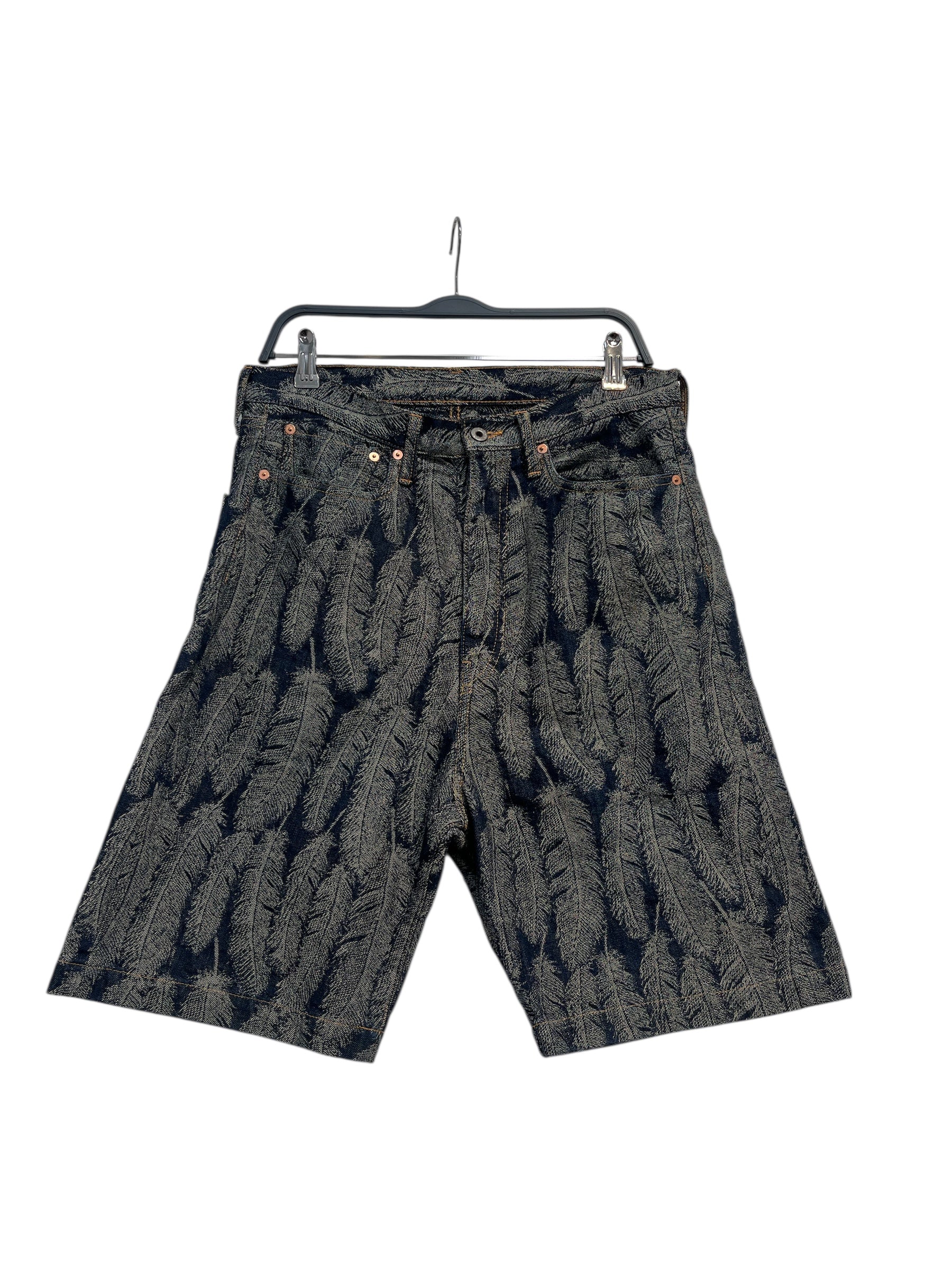 KAPITAL/Shorts/32/Cotton/IDG/All Over Print/feather pattern view 1