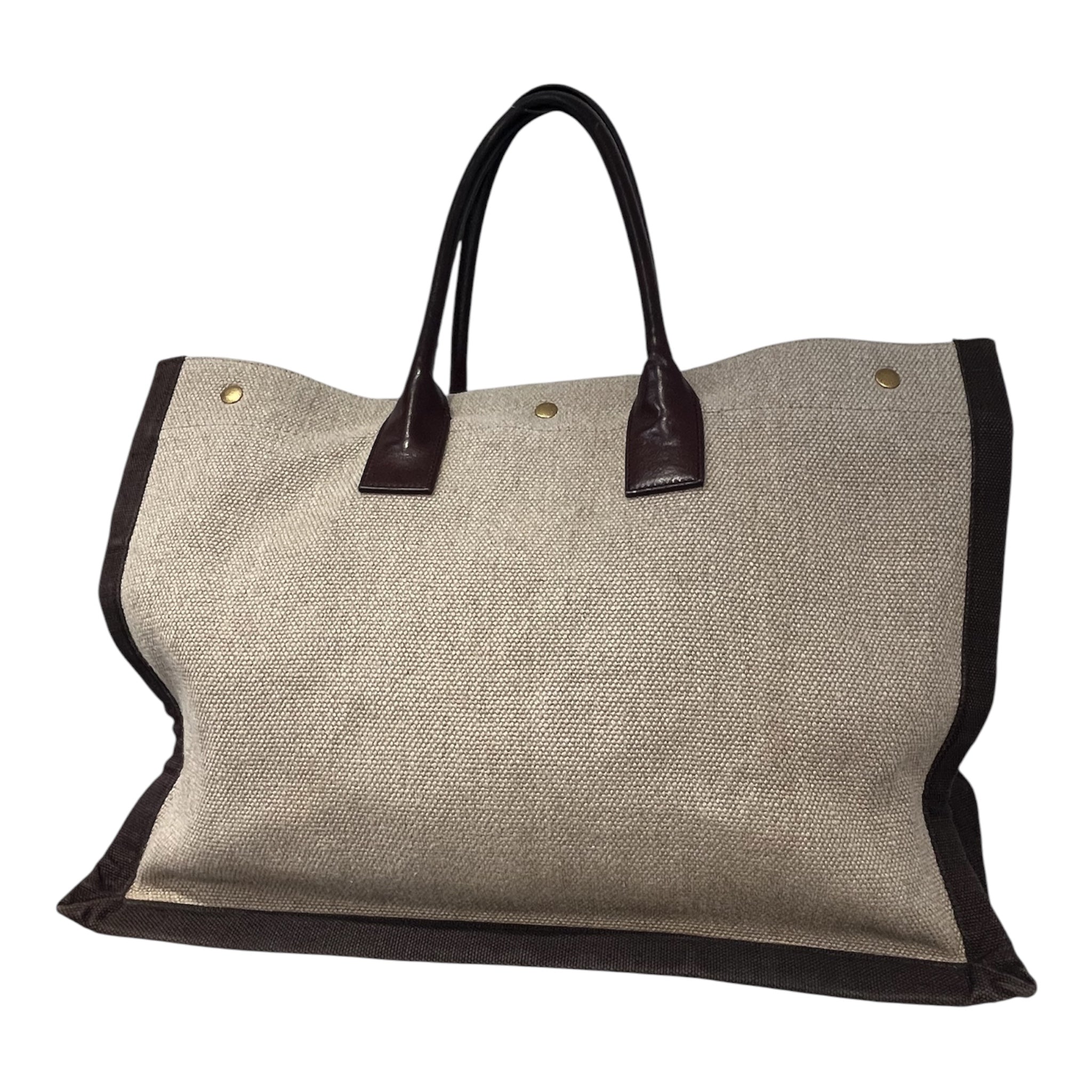 SAINT LAURENT/Tote Bag/Cotton/BRW/RIVE GAUCHE view 2