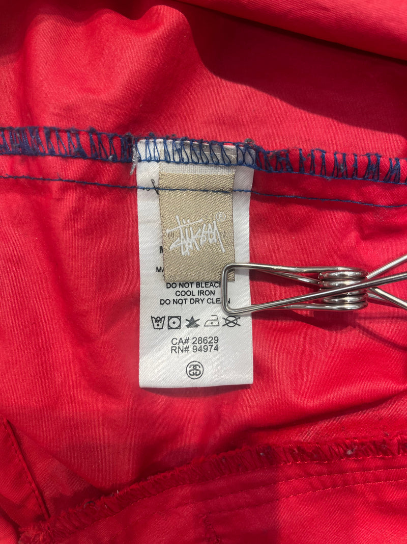 STUSSY/Windbreaker/S/Nylon/RED/colorblock old stussy