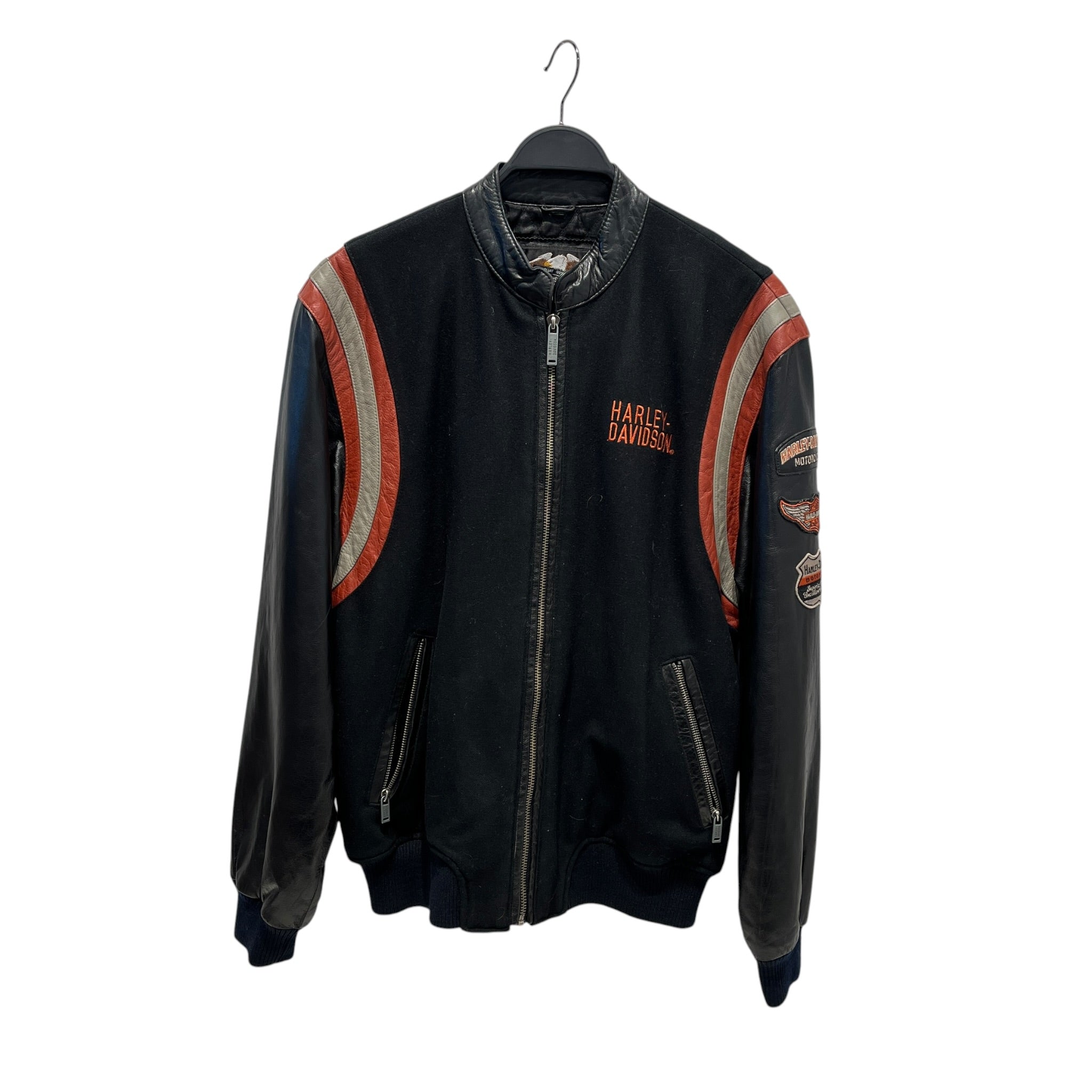HARLEY DAVIDSON/Jacket/M/Leather/BLK/LETTERMAN view 1