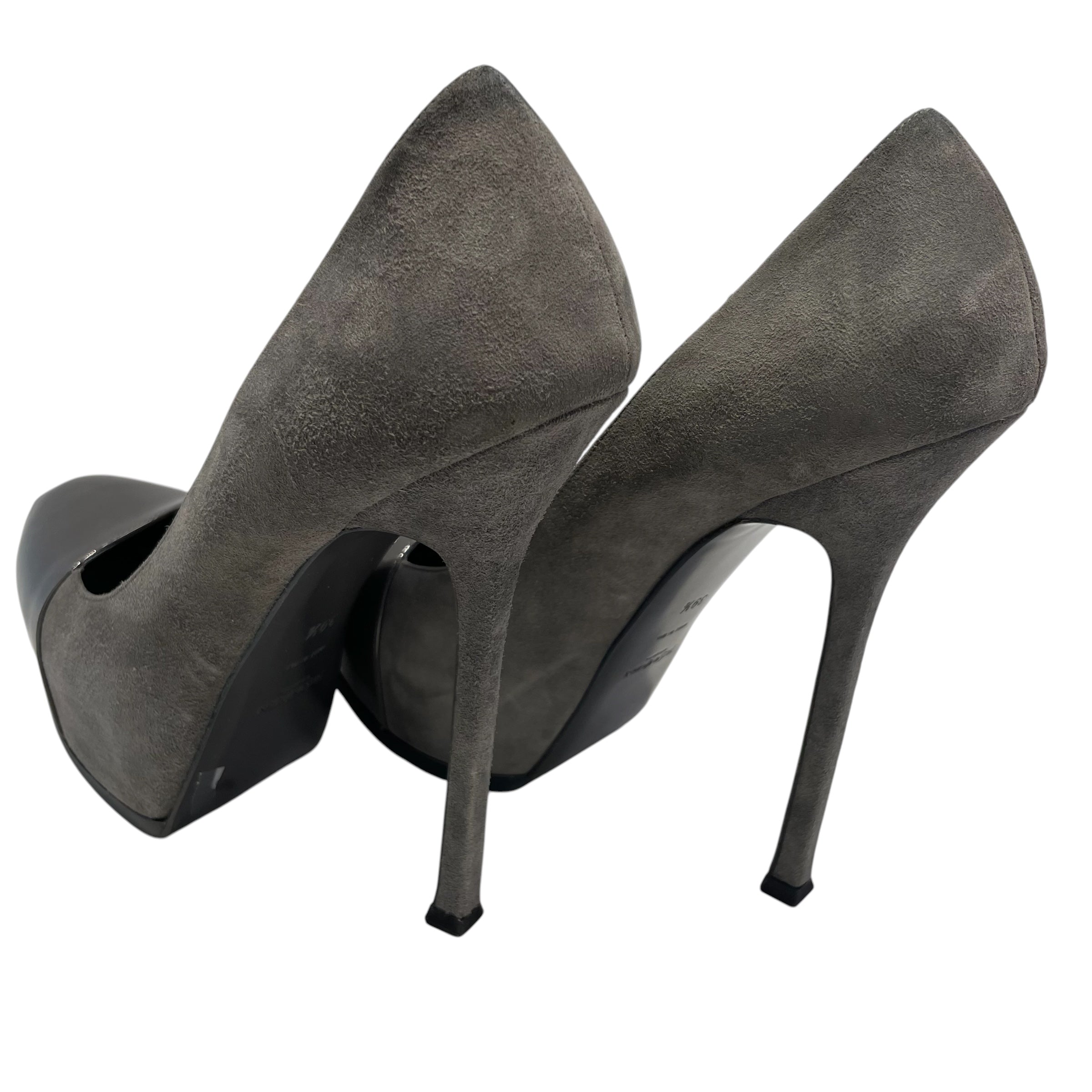 YVES SAINT LAURENT/Heels/EU 39.5/Suede/GRY/tribtoo platform heels view 2