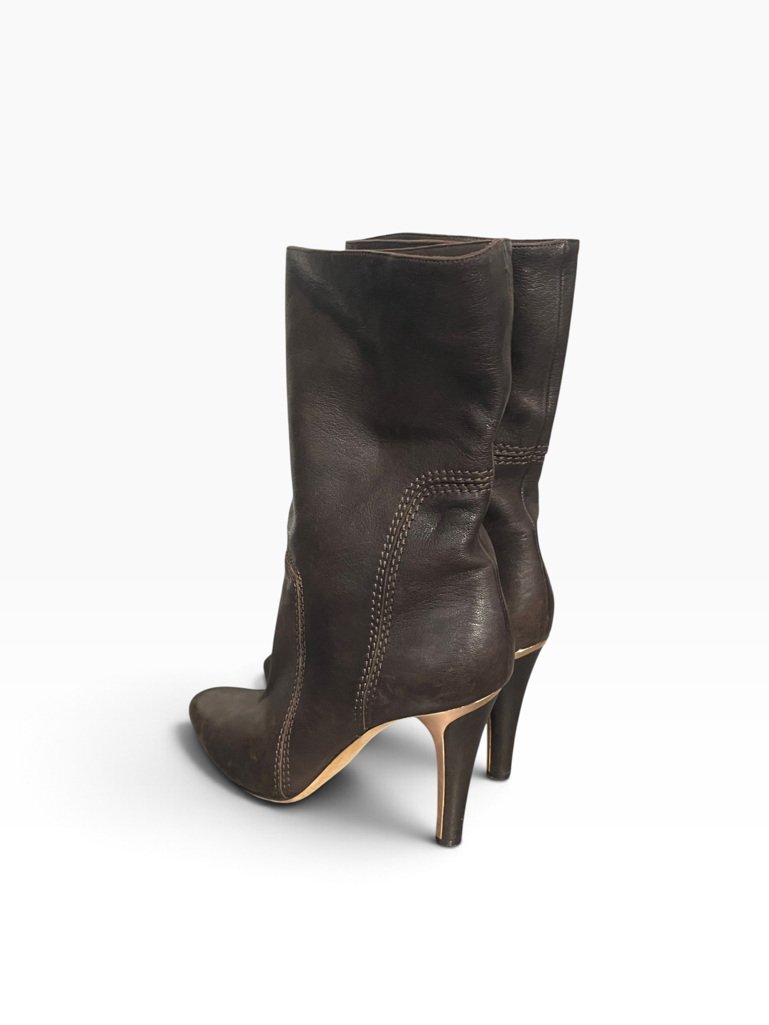 JIMMY CHOO/Boots/EU 38/Leather/BRW/VINTAGE BRONZE HEEL DETAIL view 2