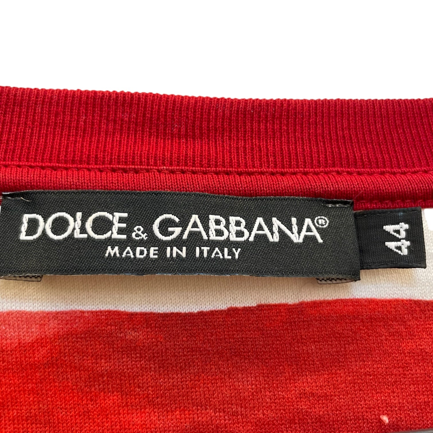 DOLCE&GABBANA/T-Shirt/44/Cotton/RED/Stripe/3 monkeys view 3