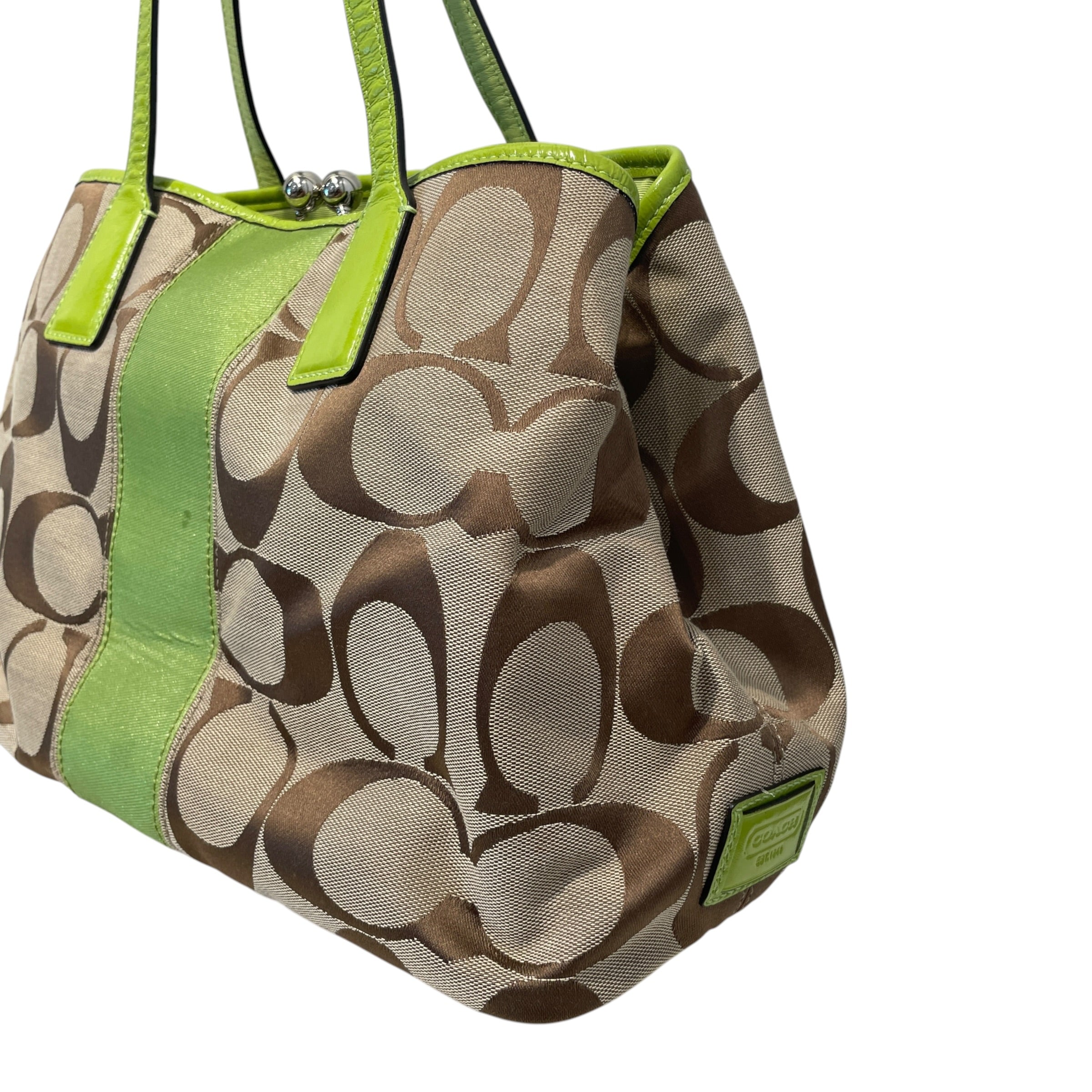COACH/Hand Bag/Monogram/Leather/GRN/Kisslock Bag view 5