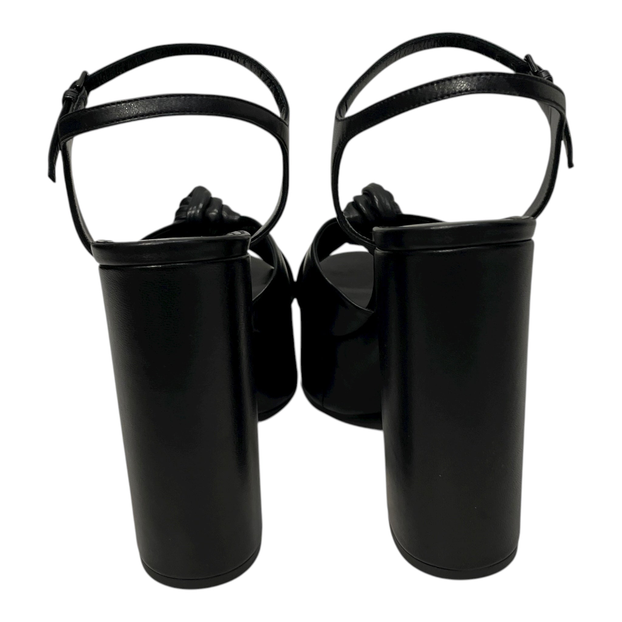 SAINT LAURENT/Heels/EU 37/Leather/BLK/KNOT TOE PLATFORM HEEL view 3
