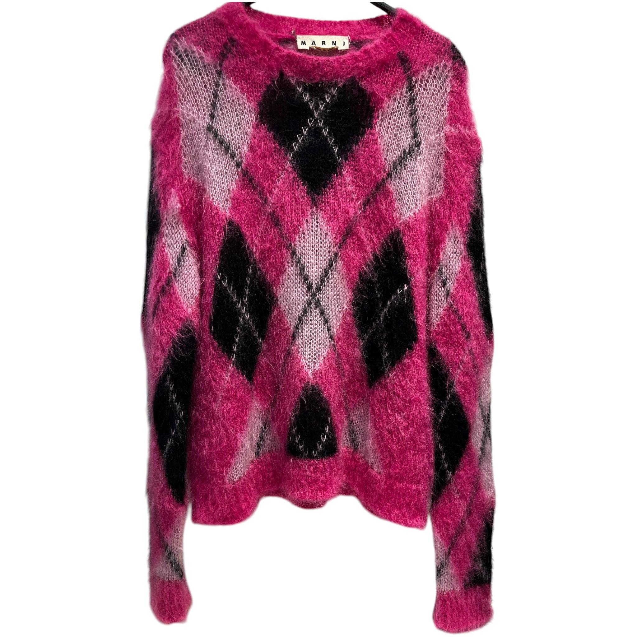 MARNI/Heavy Sweater/52/Plaid/PNK/FUZZY WUZZY MOHAIR view 1