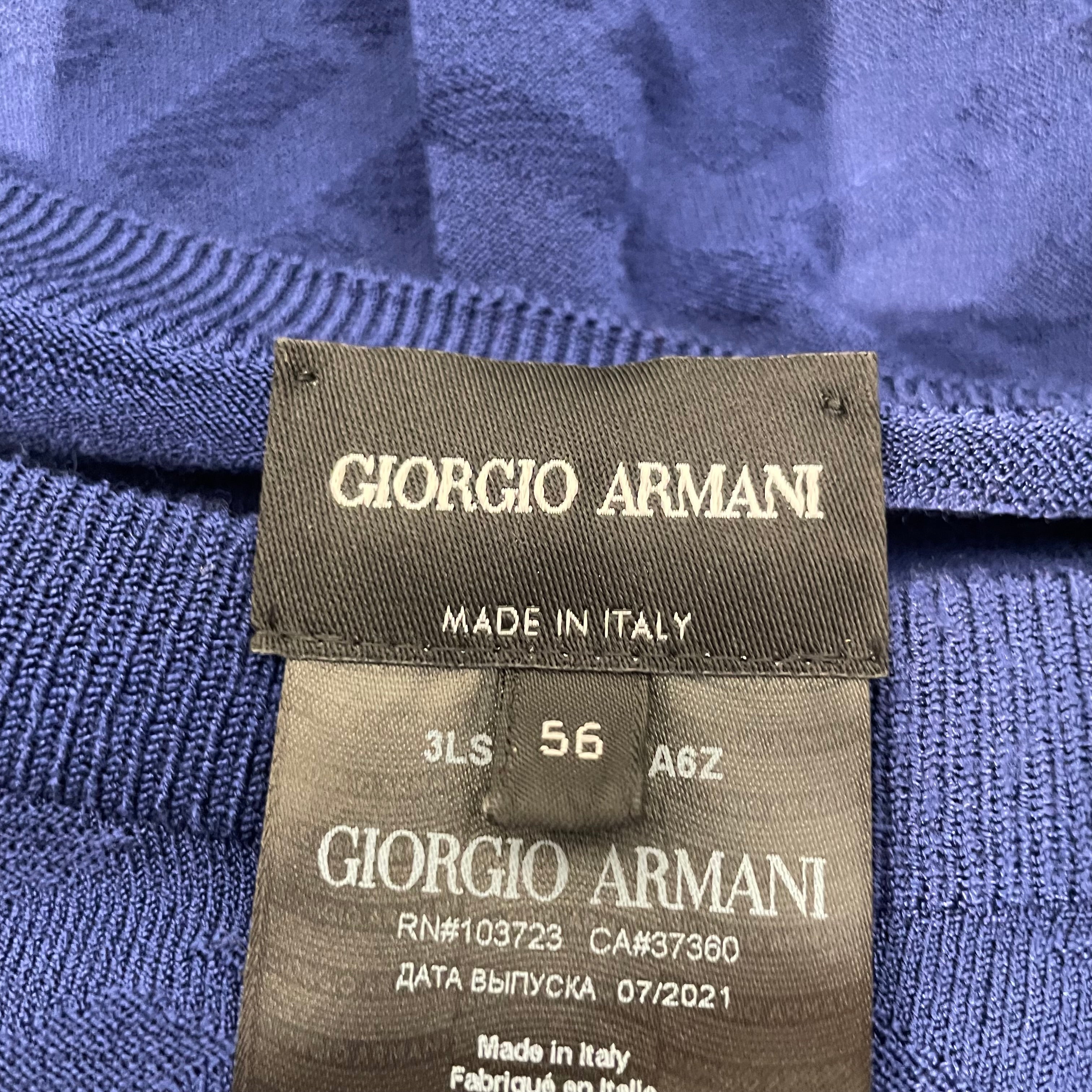 GIORGIO ARMANI/Sweater/56/All Over Print/Polyester/BLU/Viscose Chevron Sweater view 3