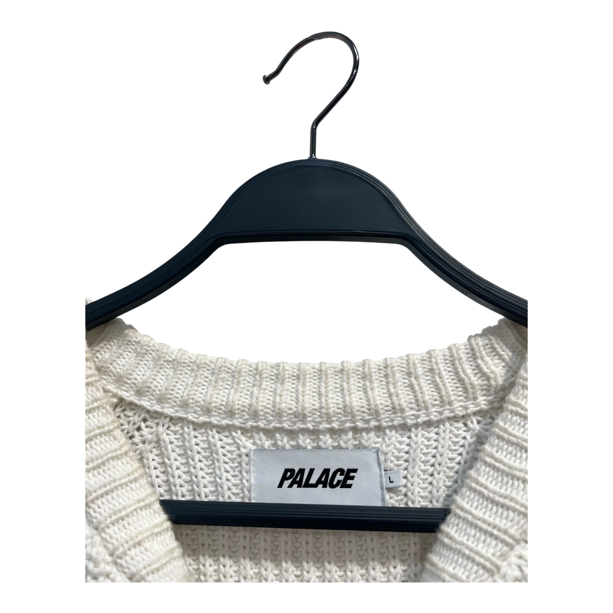 PALACE/Sweatshirt/L/Nylon/WHT/WHITE KNITTED SWEATER view 3