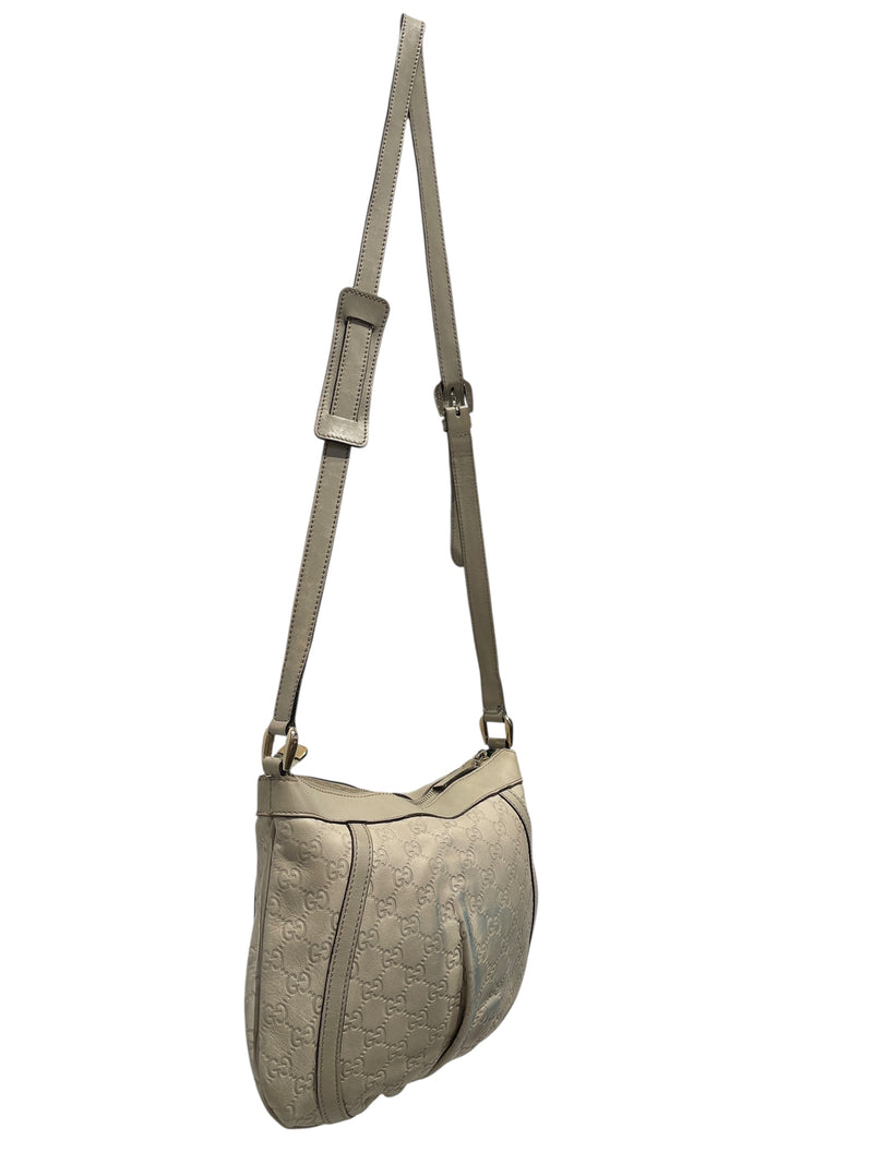 GUCCI/Cross Body Bag/Monogram/Leather/WHT/ABBEY D-RING