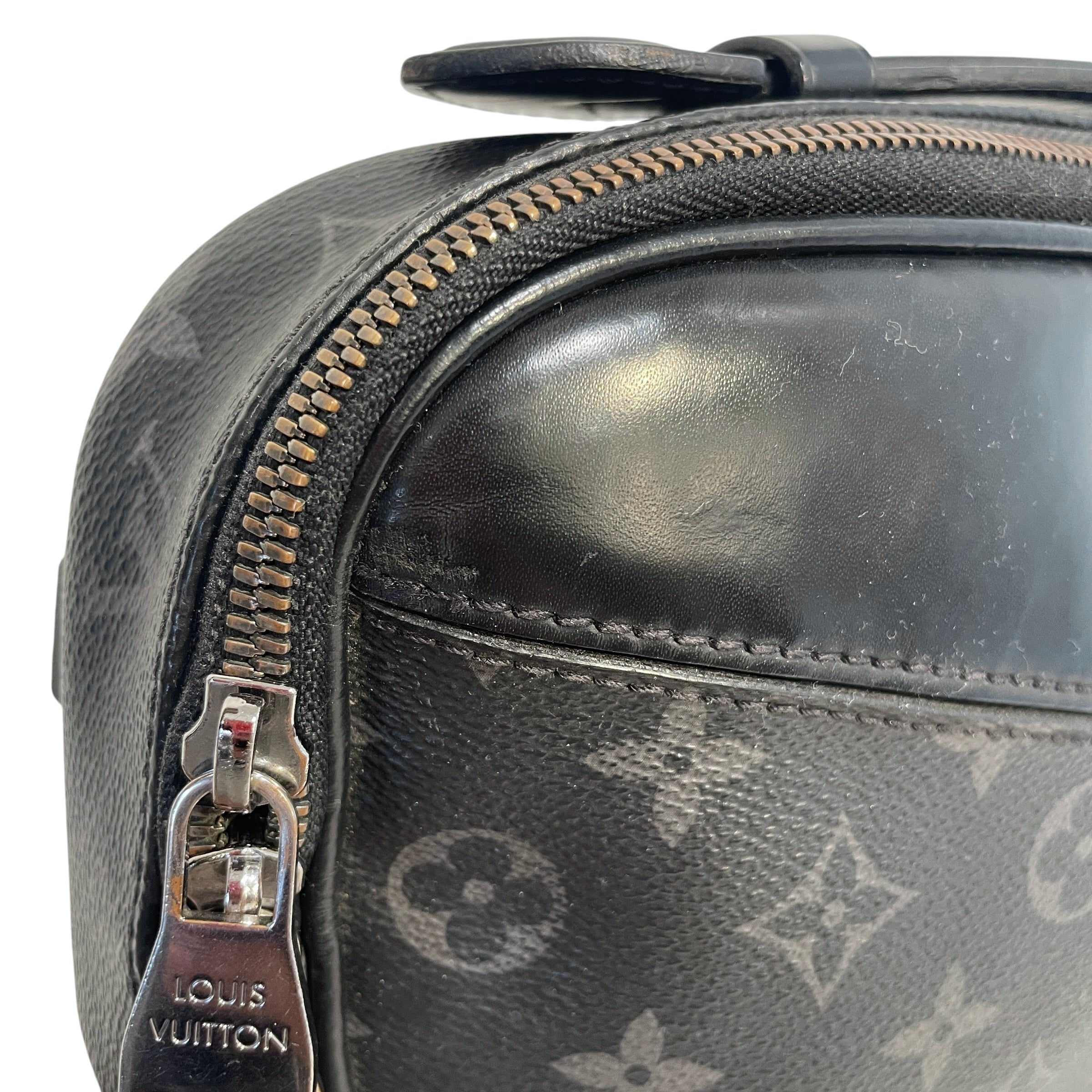 LOUIS VUITTON/Cross Body Bag/Monogram/Leather/BLK/Eclipse Explorer Bum Bag view 9