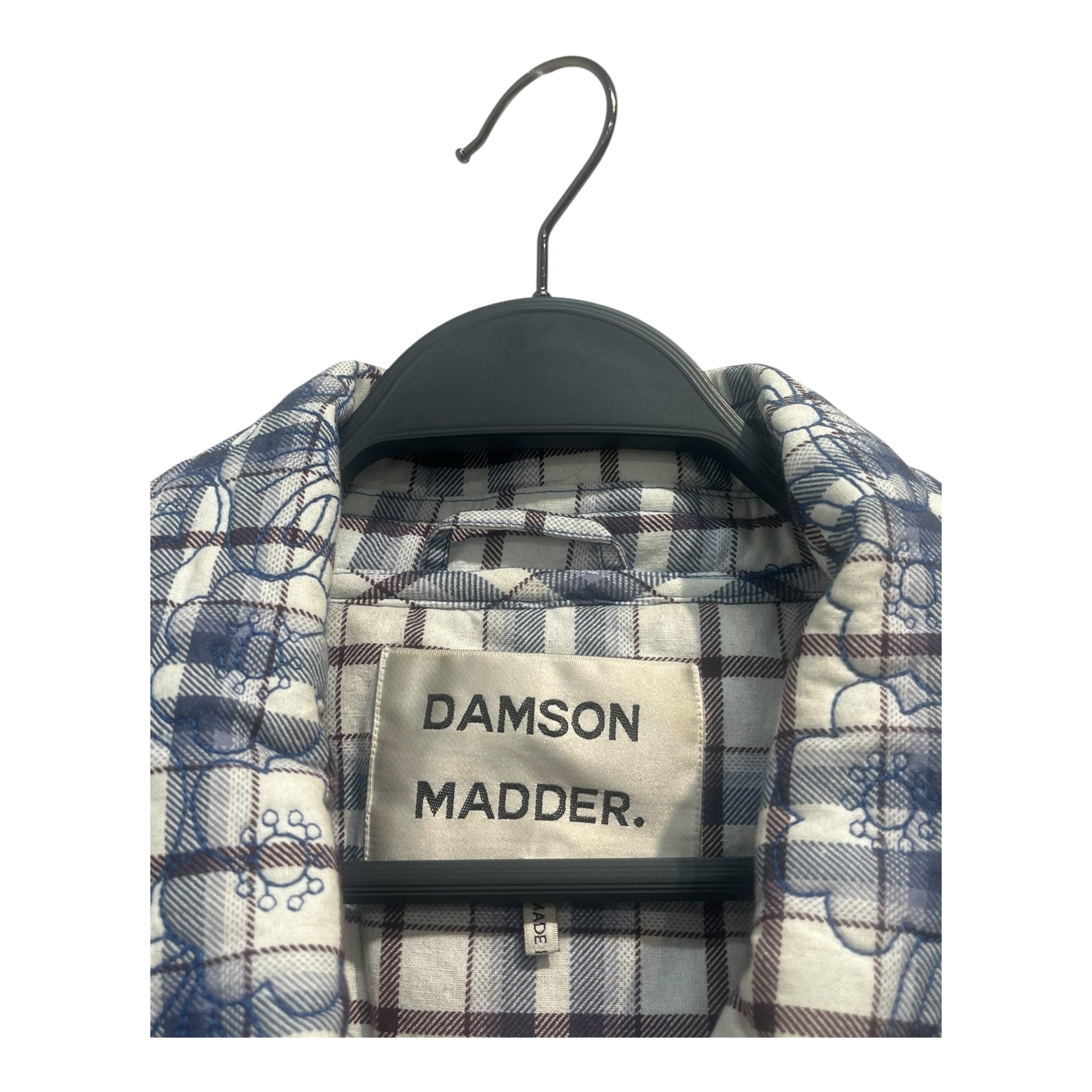 DAMSON MADDER/Jacket/Plaid/Cotton/WHT/blue brown plaid view 3