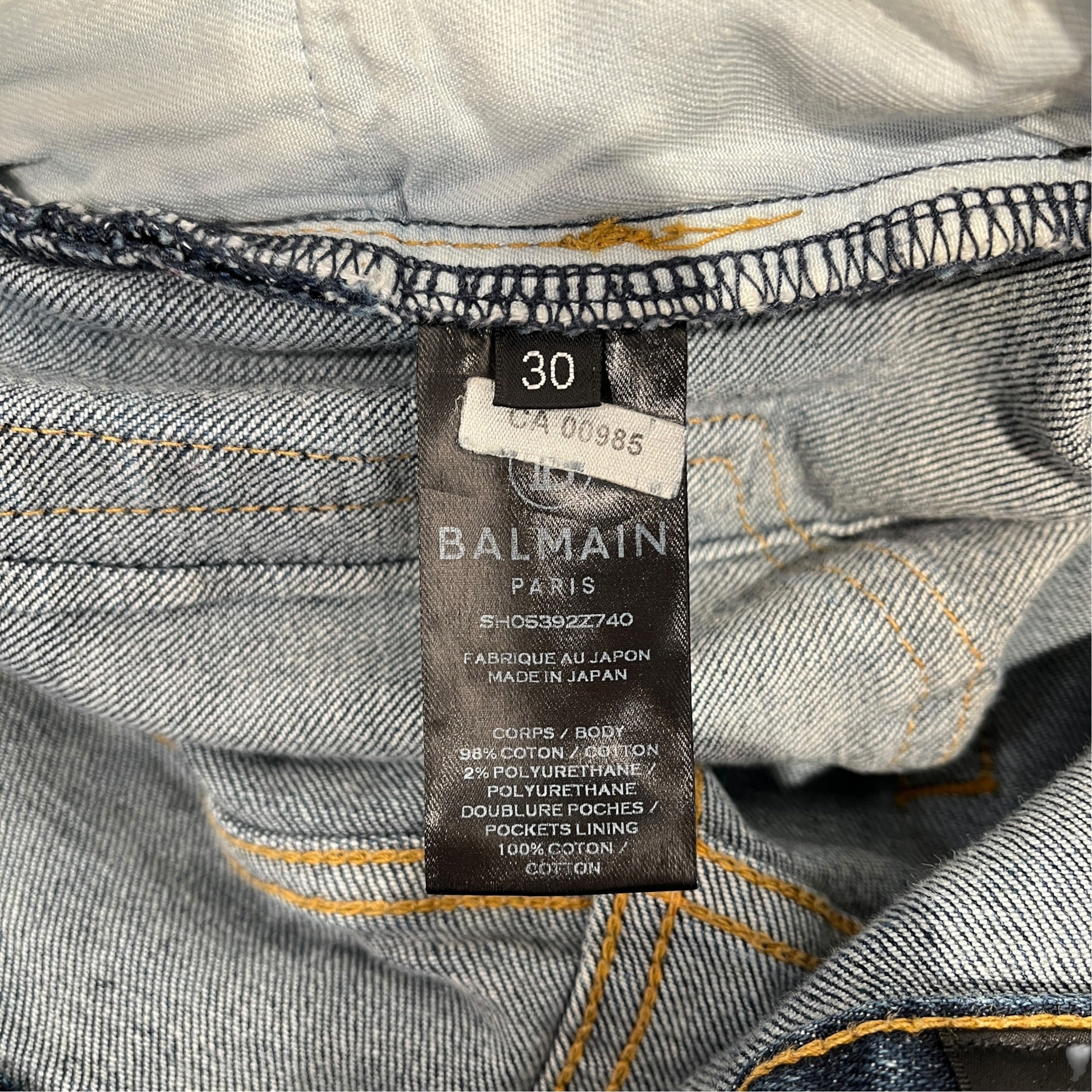 BALMAIN/Skinny Pants/30/Denim/BLU/BIKER MOTO TAPERED JEANS view 3
