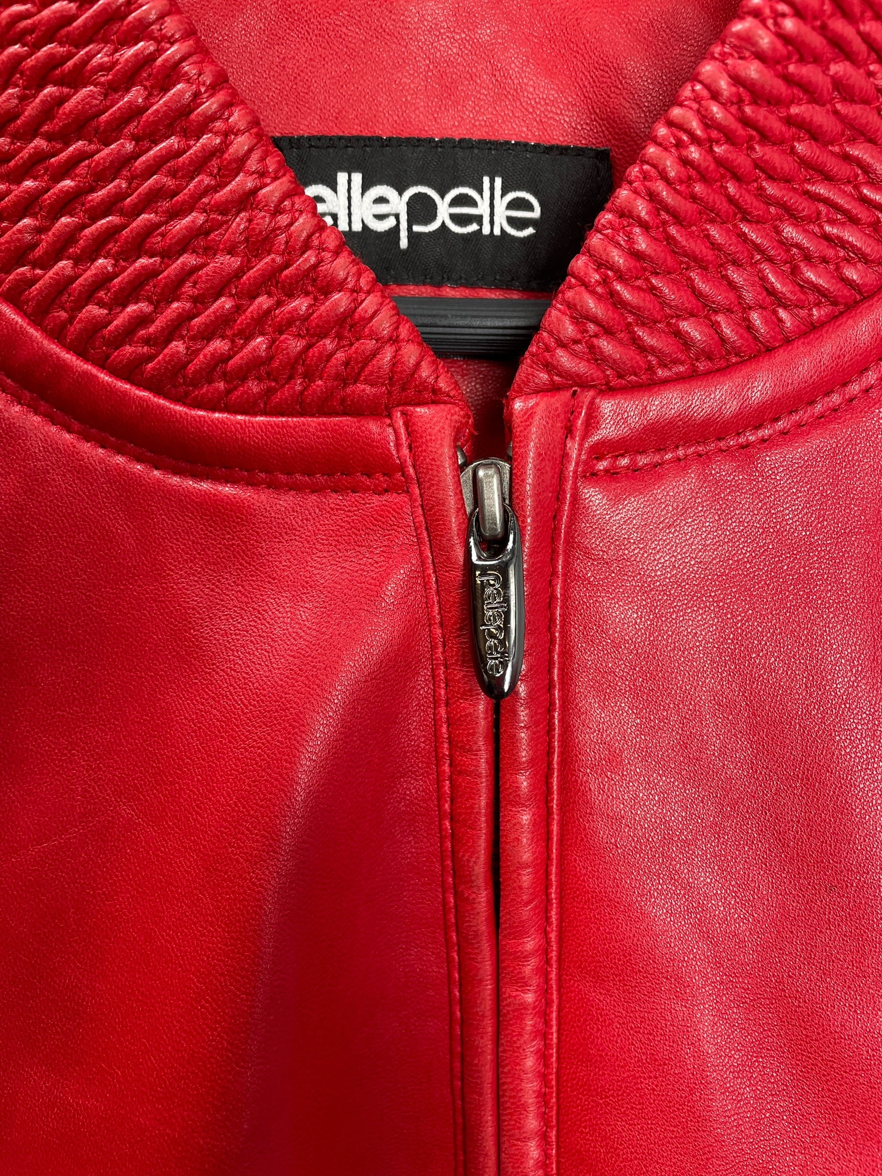 Pelle Pelle/Jacket/46/Leather/RED/WEAVED BOTTOMS view 3