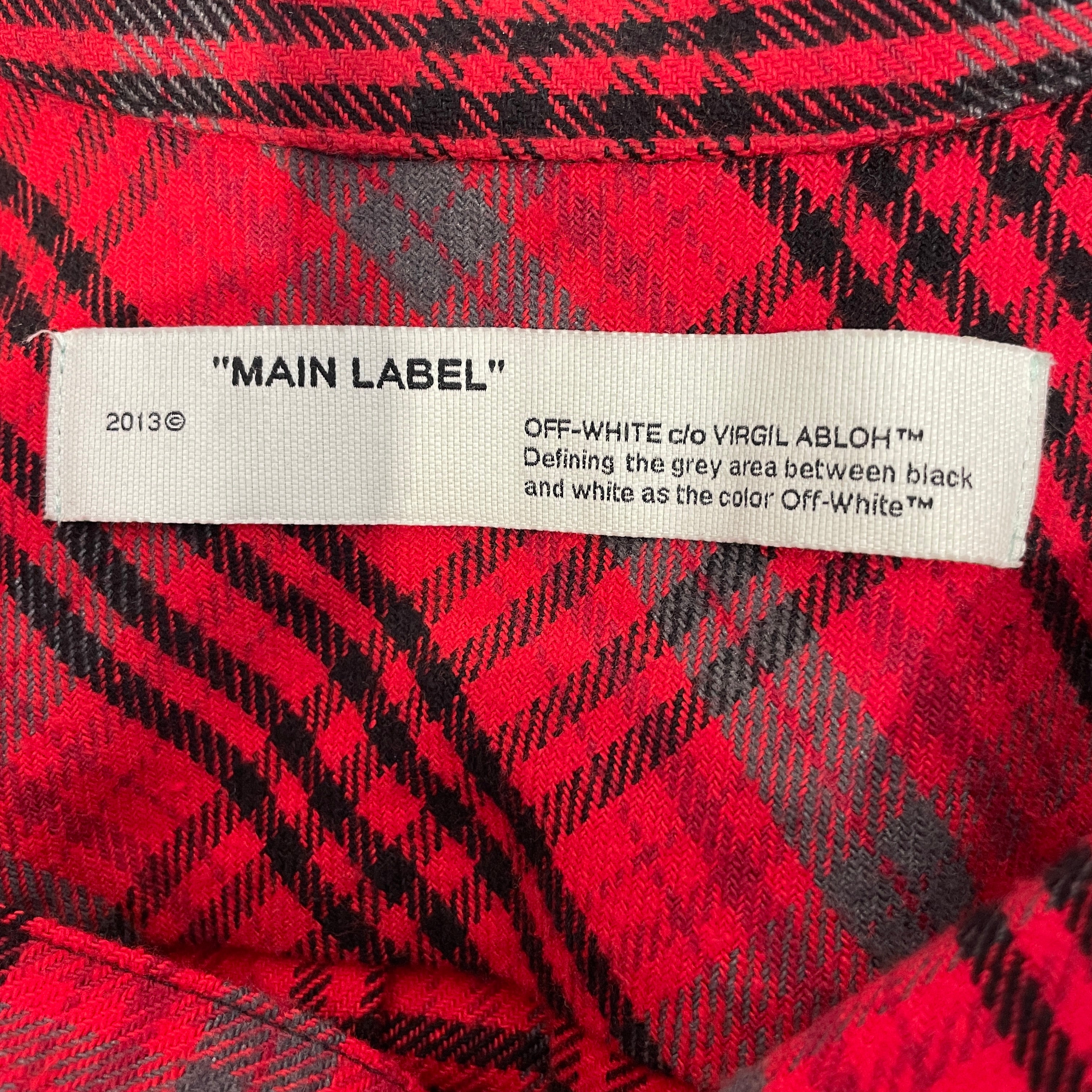 OFF-WHITE/Flannel Shirt/XS/Cotton/RED/Plaid/OFF WHITE RED FLANEL view 3