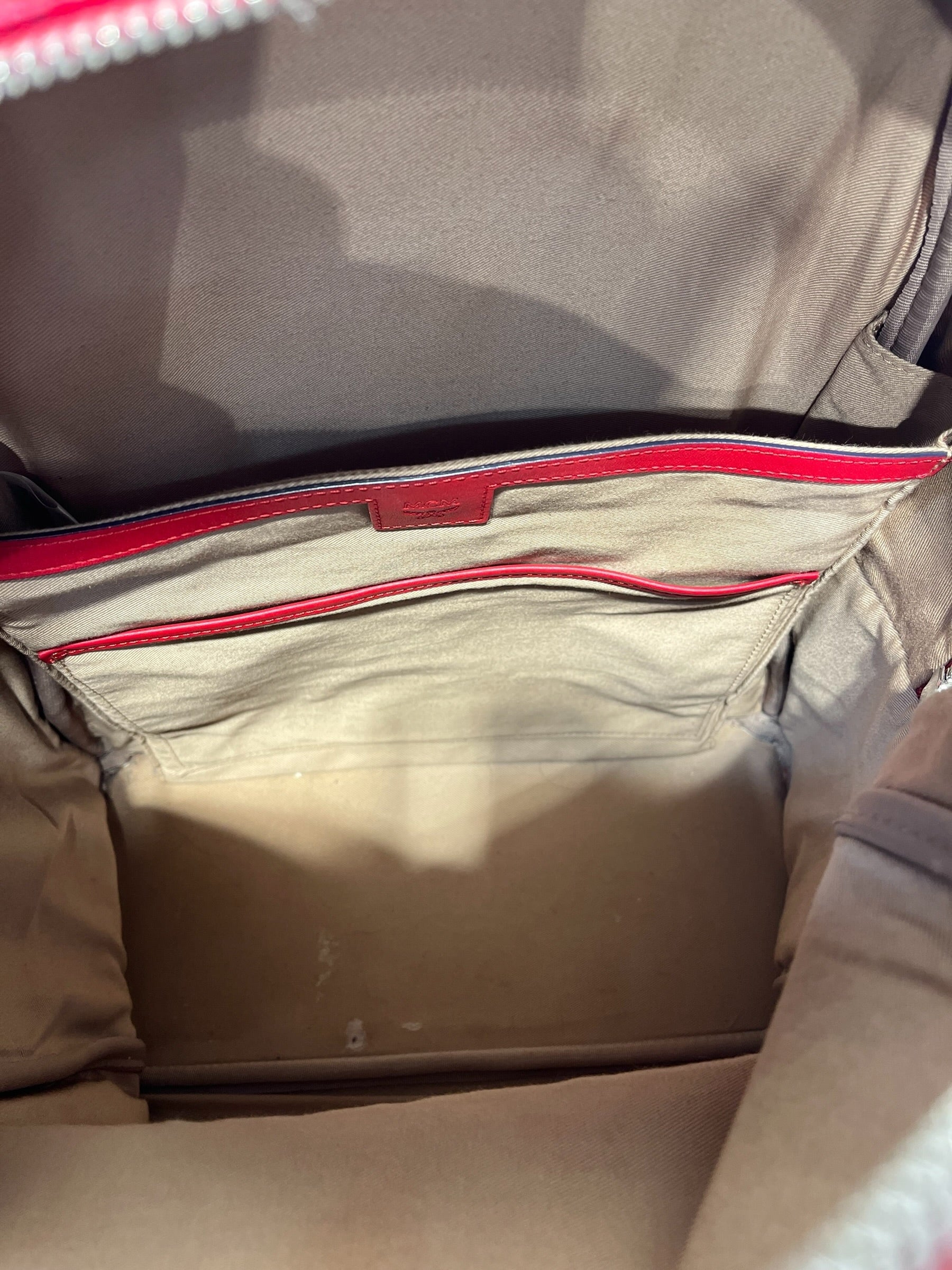 MCM/Backpack/All Over Print/Leather/RED/ view 6
