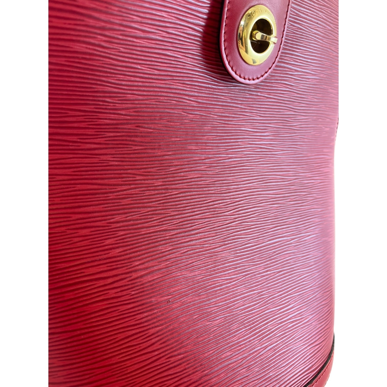 LOUIS VUITTON/Basket Bag/Leather/RED/GOLD TURN LOCK view 4