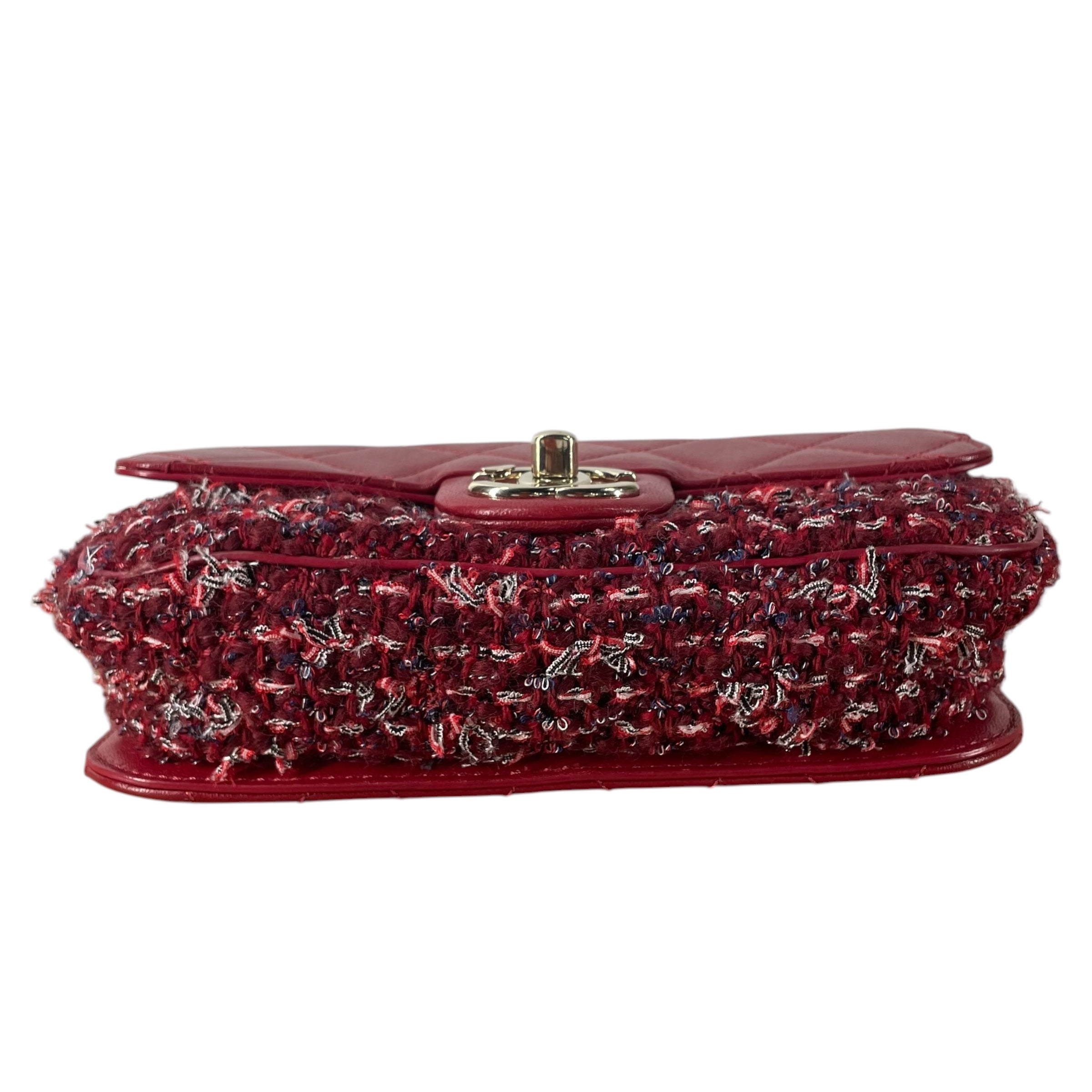 CHANEL/Cross Body Bag/All Over Print/Leather/RED/TWEED LEATHER TIMELESS/CLASSIQ view 3