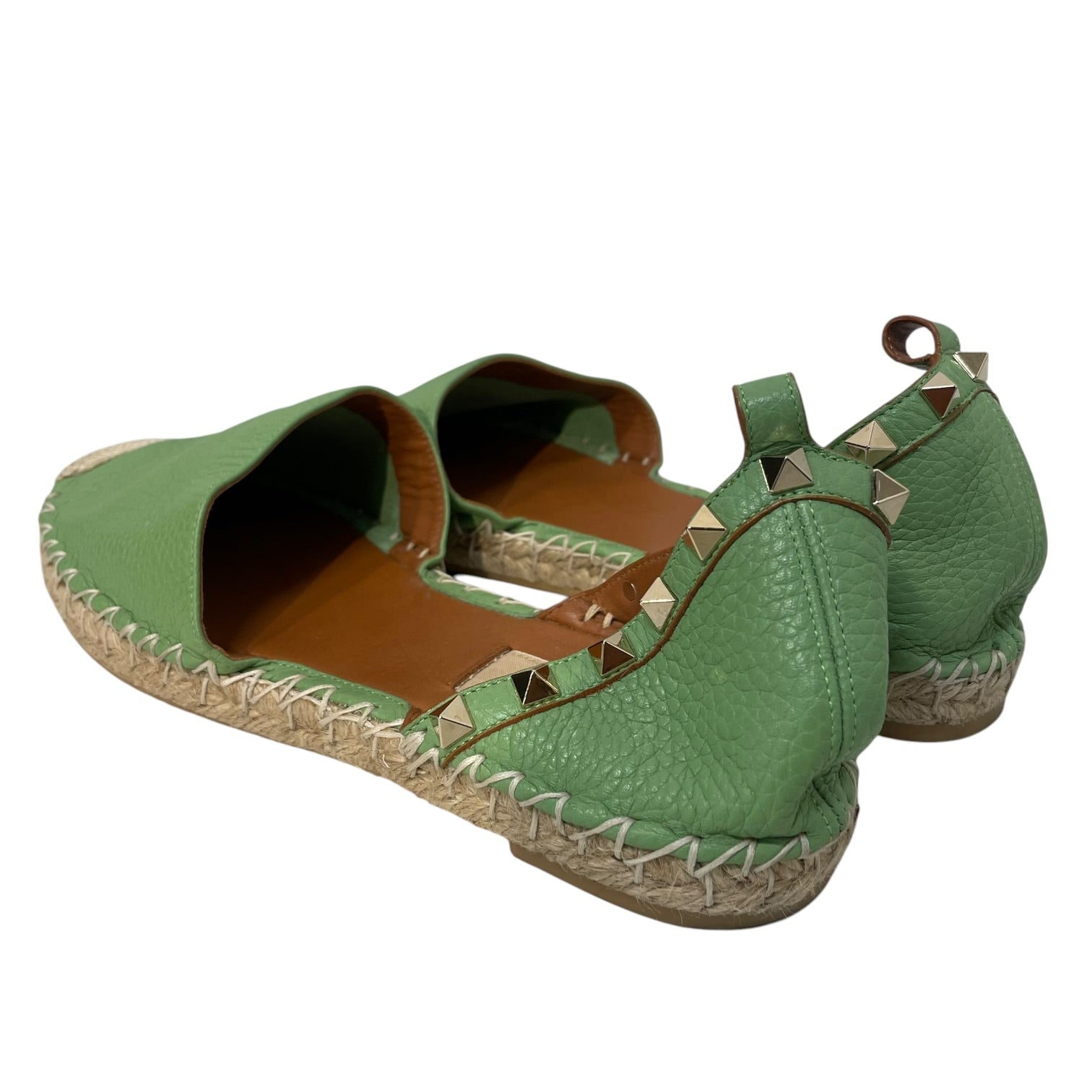 VALENTINO GARAVANI/Sandals/EU 37/Leather/GRN/rockstud close toe view 2