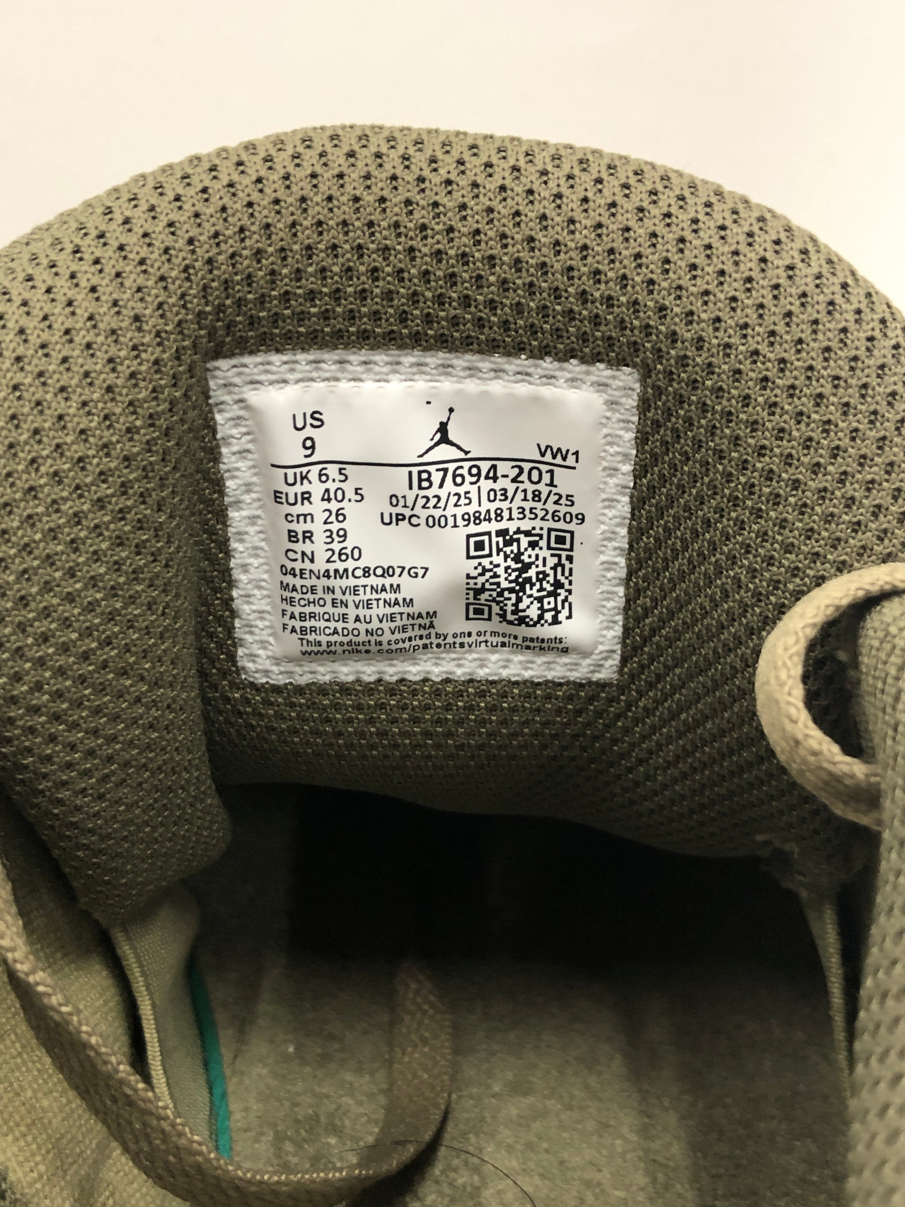 JORDAN BRAND/Low-Sneakers/US 9/Cotton/GRN/jordan 4 pm green view 5