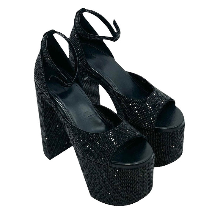 BALENCIAGA/Heels/EU 39/BLK/CAMDEN SANDAL BLACK CRYSTAL view 1