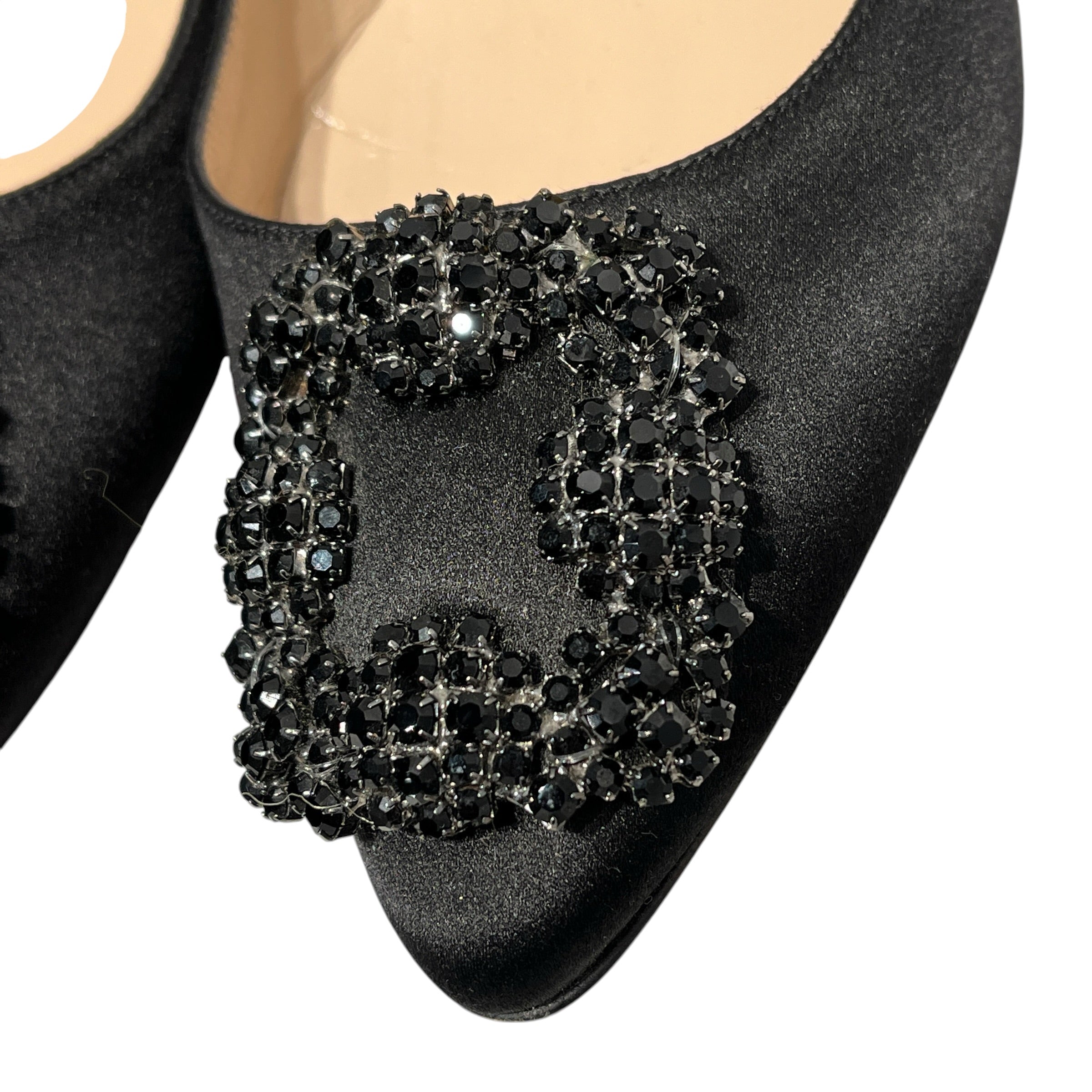 MANOLO BLAHNIK/Flat Shoes/EU 36.5/BLK/jewel flat view 7