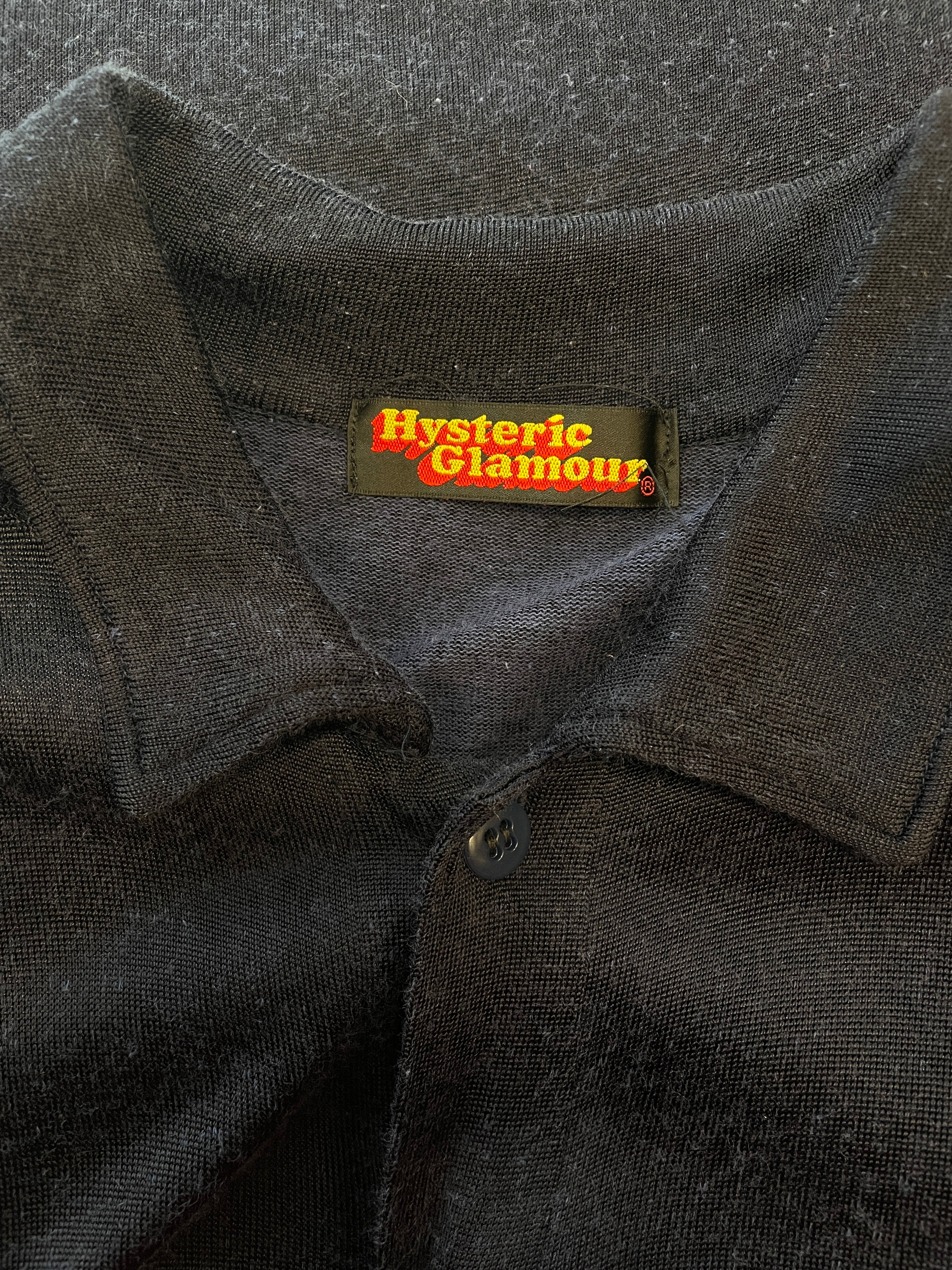 HYSTERIC GLAMOUR/SS Shirt/M/Cotton/NVY/revving car back graphic view 4