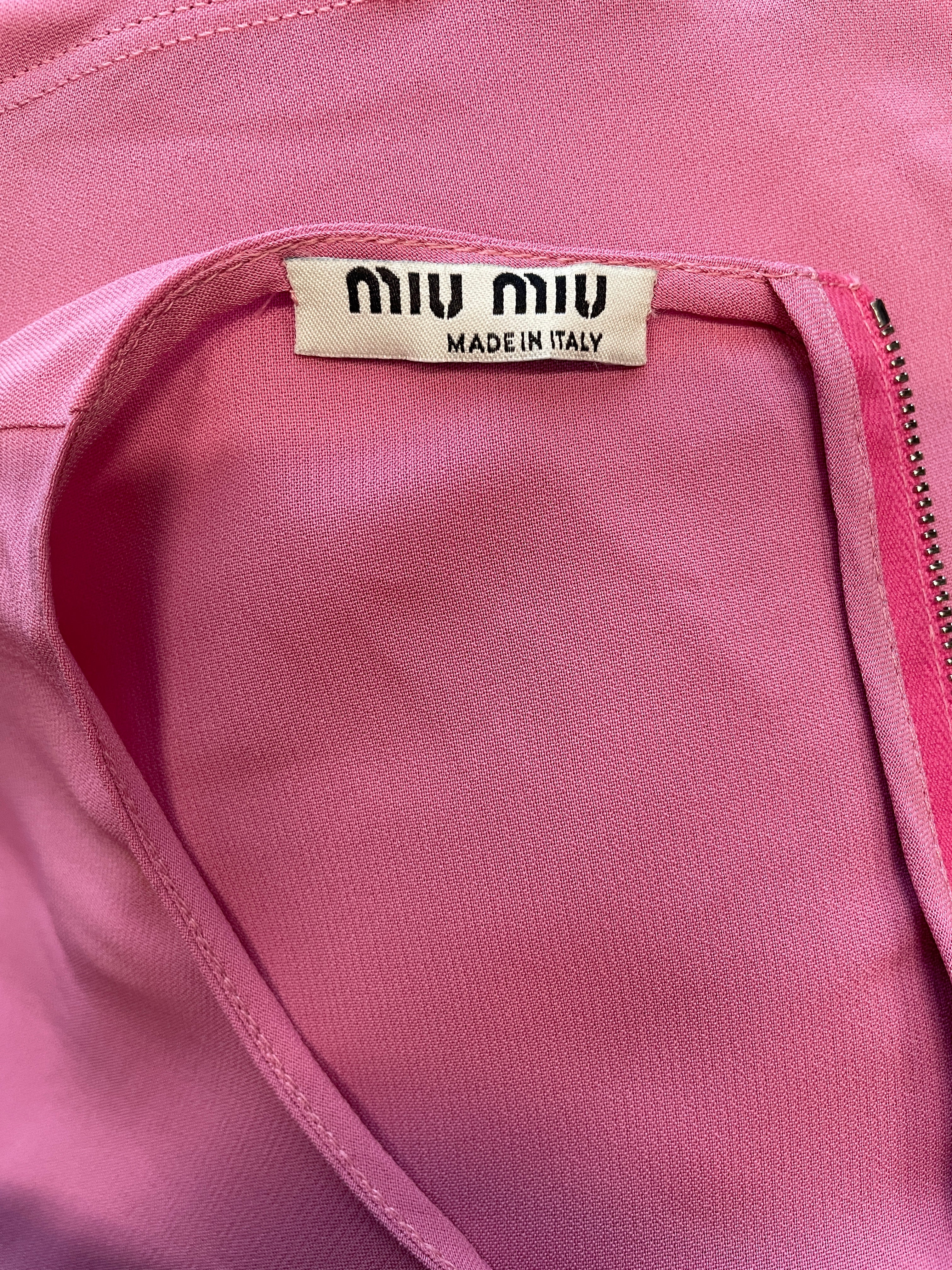 MIU MIU/LS Cut & Sew/38/Polyester/PNK/SEQUIN LOGO TOP view 4