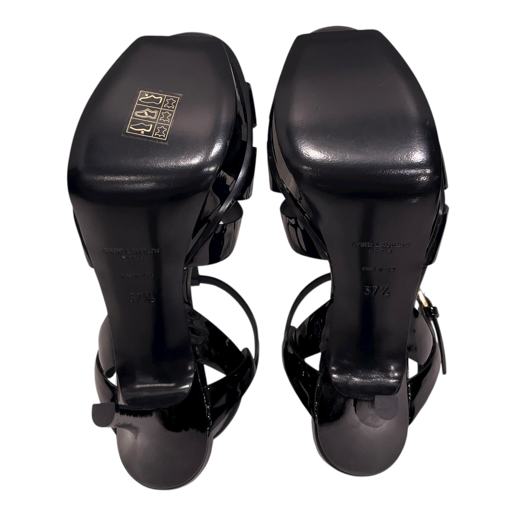 SAINT LAURENT/Heels/EU 37.5/Leather/BLK/PATENT GLADIATOR PLATFORM view 6