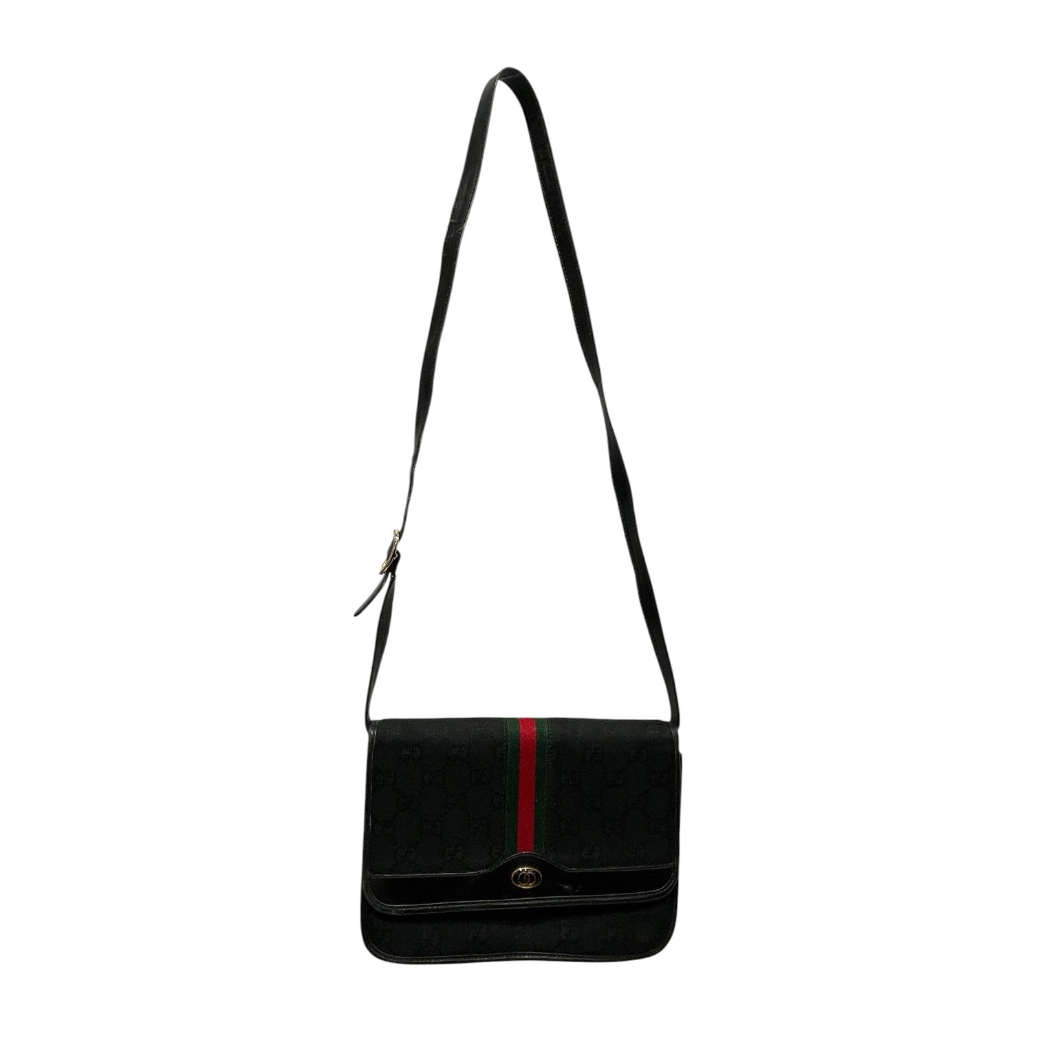 GUCCI/Cross Body Bag/Leather/BLK/Web Sherry Line Crossbody view 1
