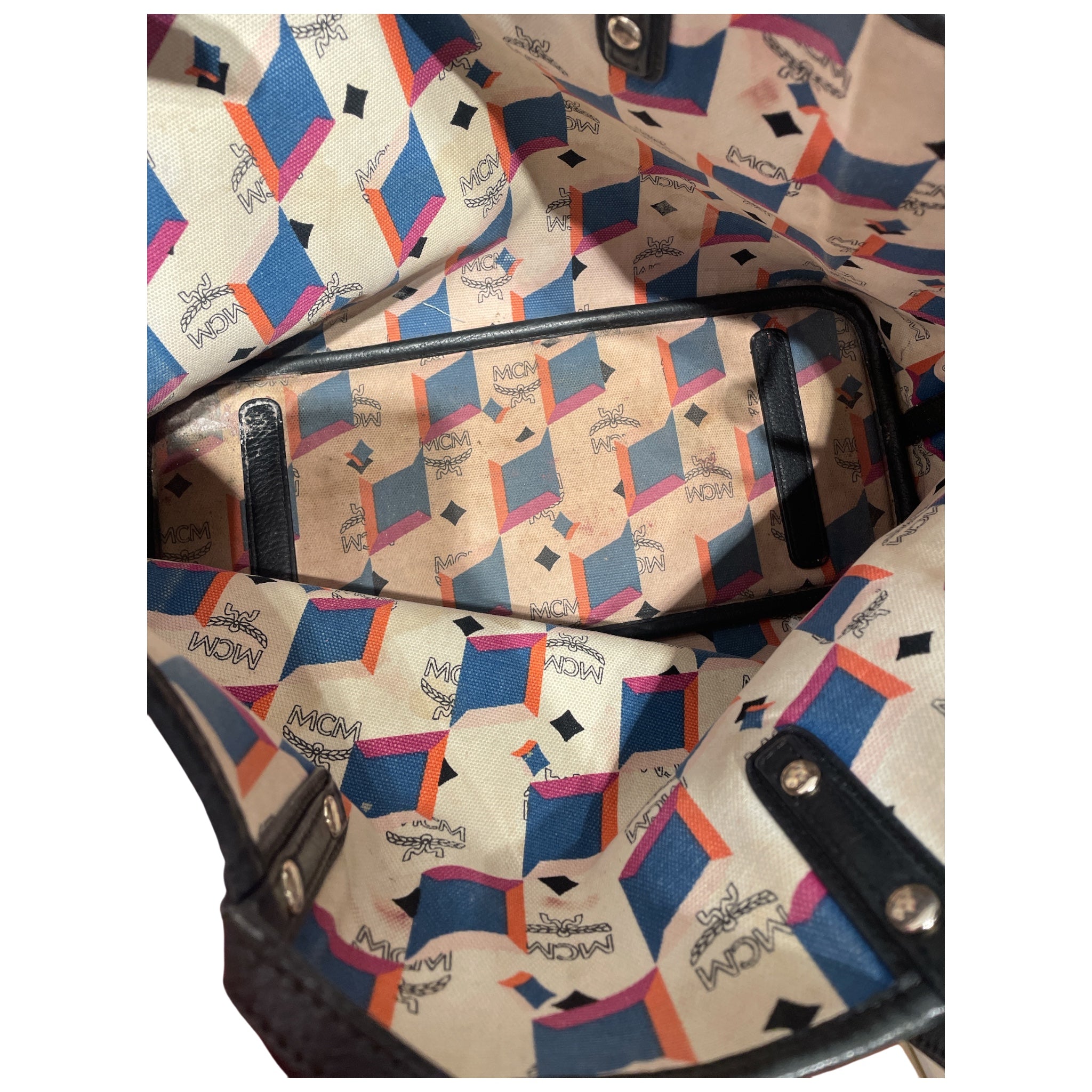 MCM/Tote Bag/Monogram/Leather/WHT/Anya White Tote view 4