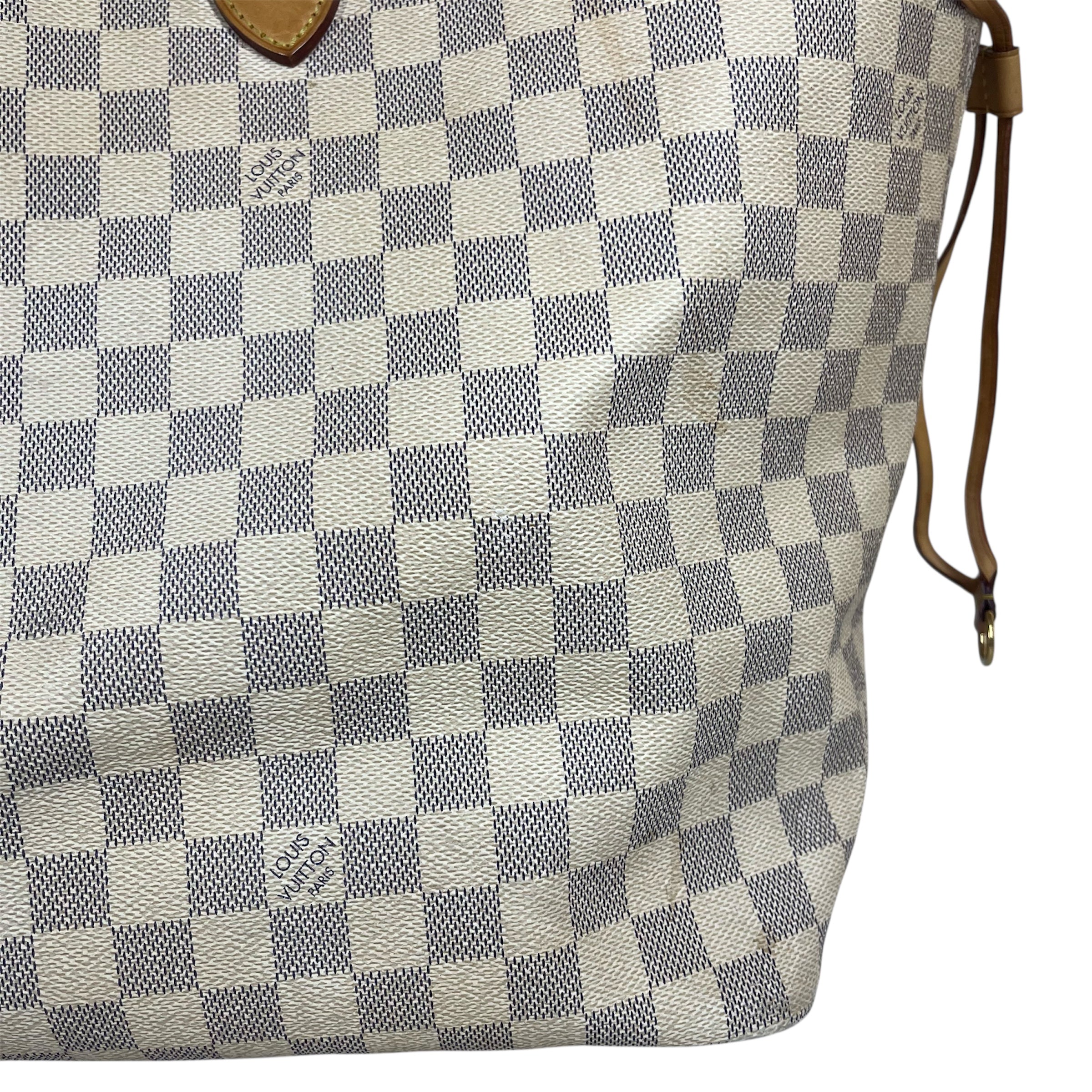 LOUIS VUITTON/Tote Bag/Border/Leather/BEG/DAMIER NEVERFULL GM view 4
