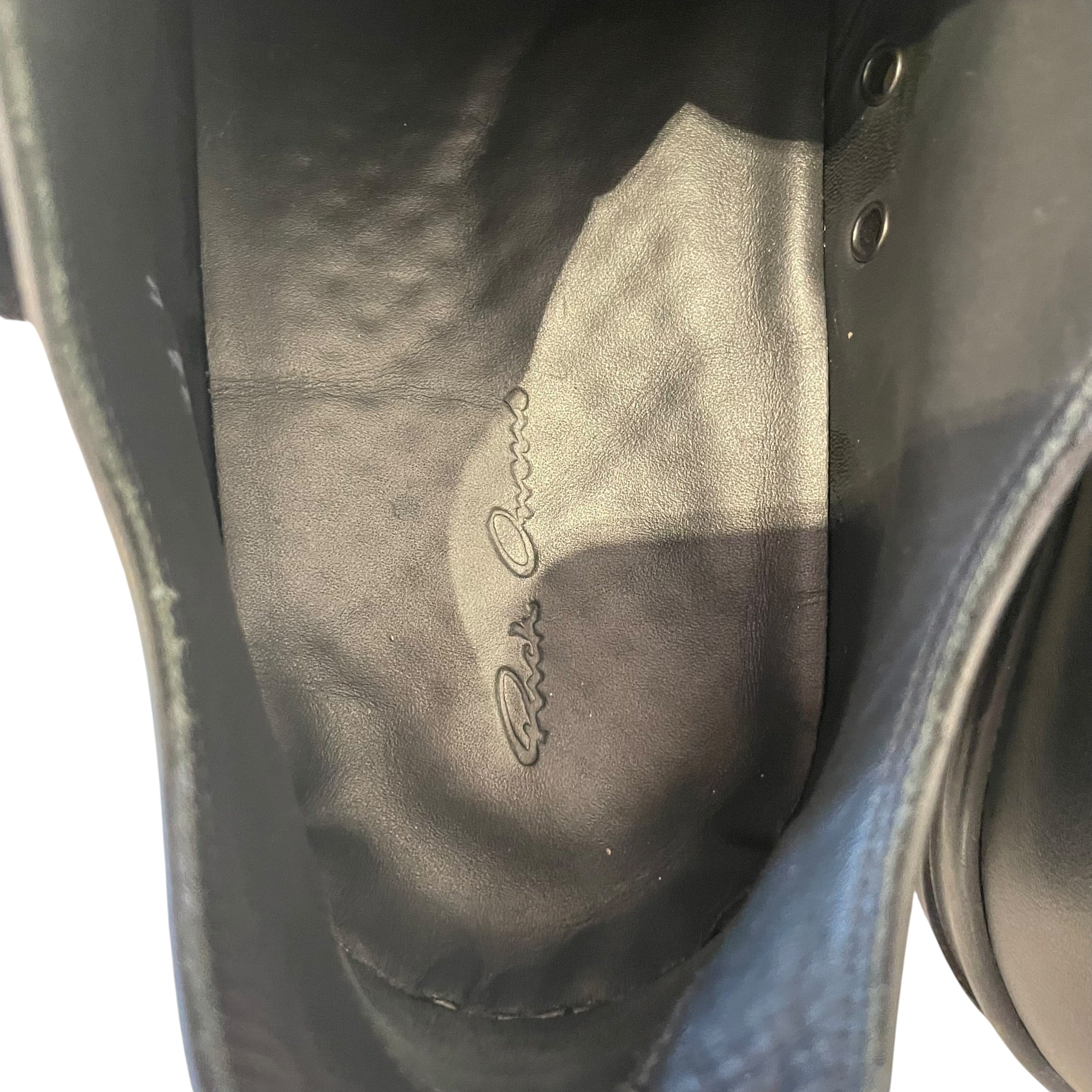 Rick Owens/Low-Sneakers/EU 44/Leather/BLK/JUMBO LACE view 3