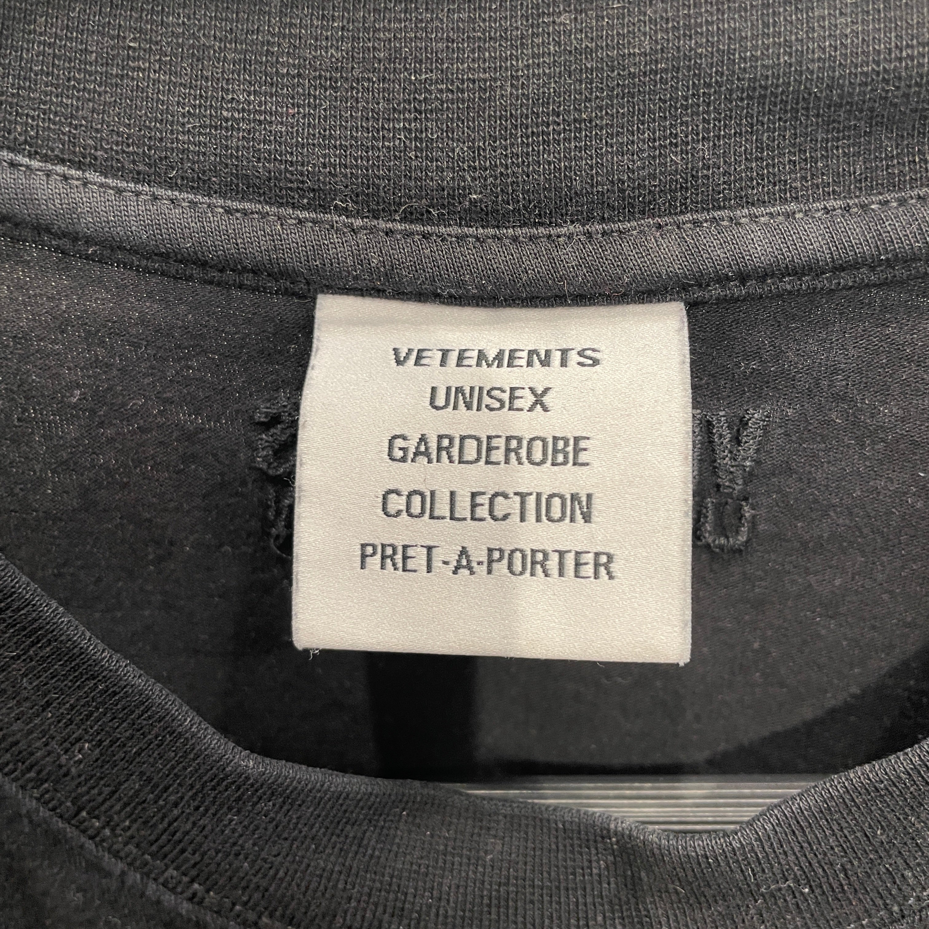 VETEMENTS/T-Shirt/XS/Cotton/BLK/PARIS FRANCE 777131818 view 3