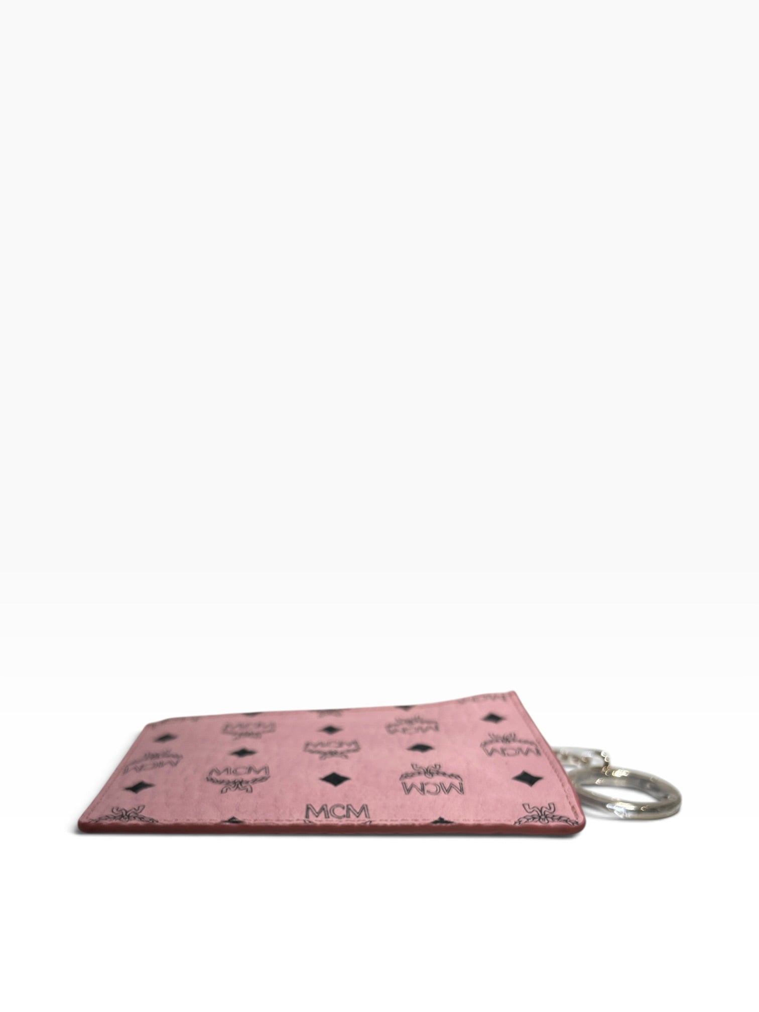 MCM/Wallet Chain/Monogram/PNK/L's/BBY PNK ZIP WALLET GLD HRDWRE view 3