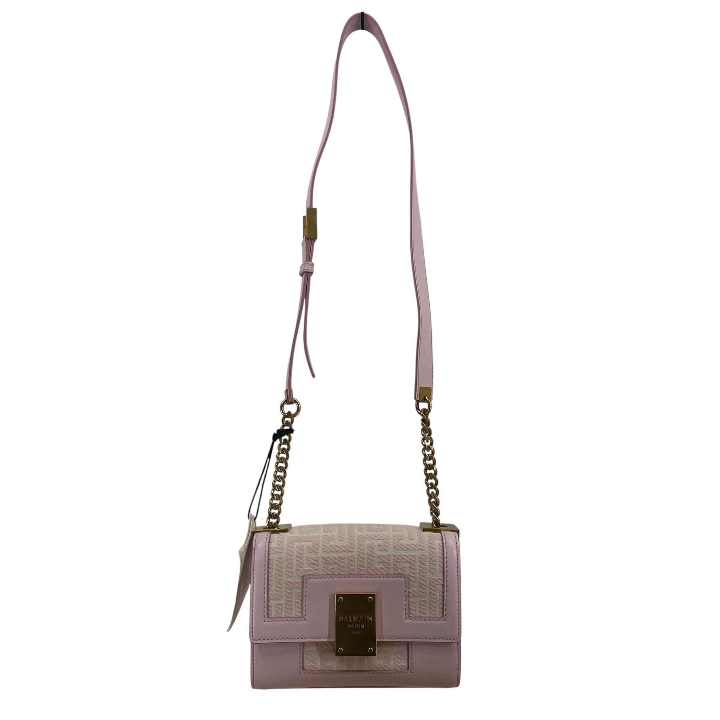 BALMAIN/Cross Body Bag/Monogram/Leather/PNK/GLD BAR SNAP ON FRONT view 2