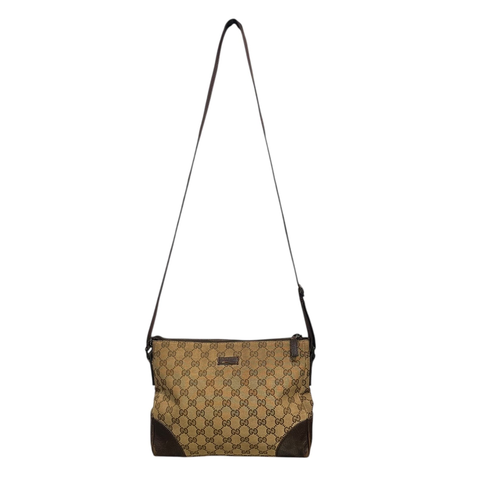 GUCCI/Cross Body Bag/Monogram/Cotton/BEG/MESSEMGER CROSS BODY CANVAS view 1