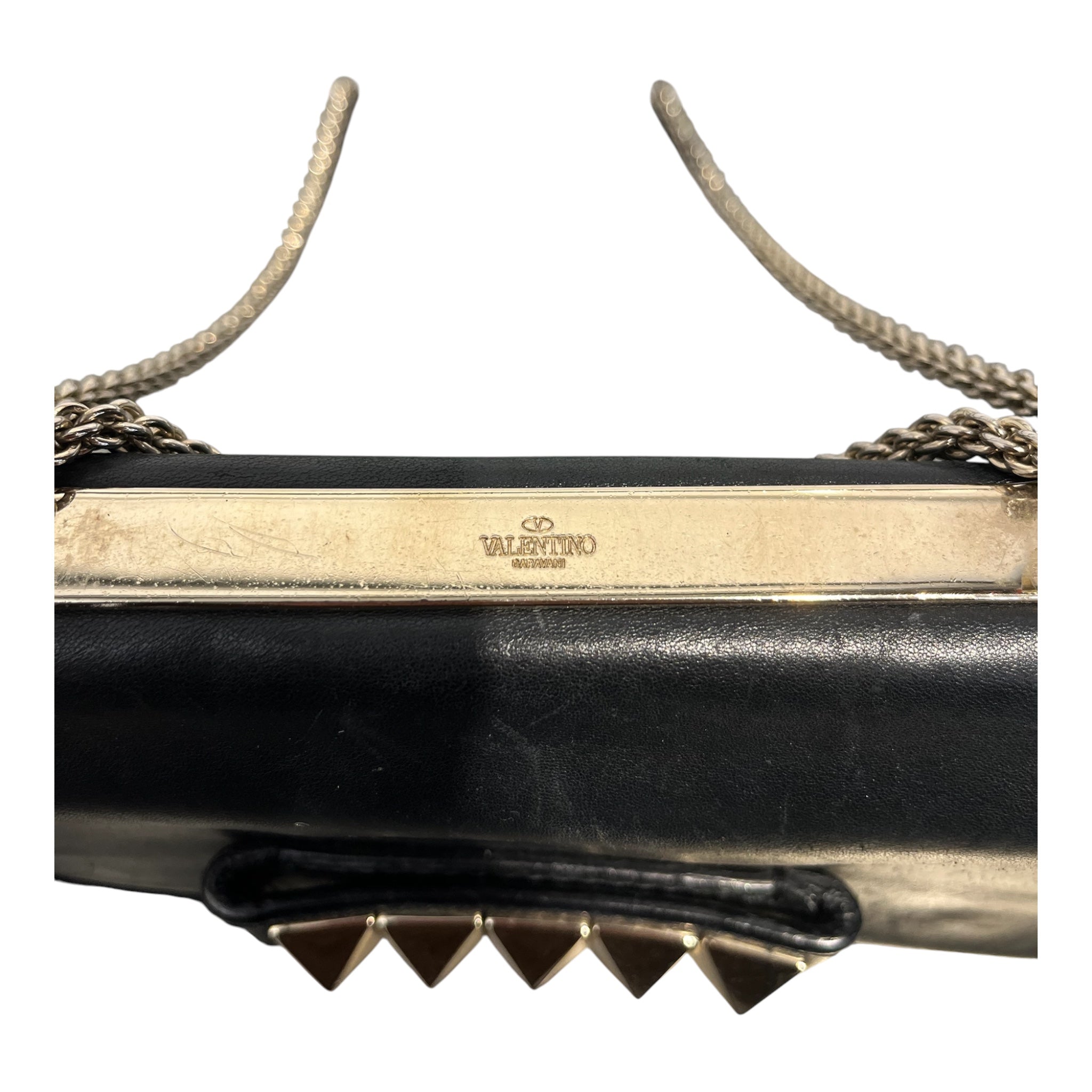 VALENTINO GARAVANI/Cross Body Bag/Leather/BLK/ACCORDION/ FRONT STUDS view 4