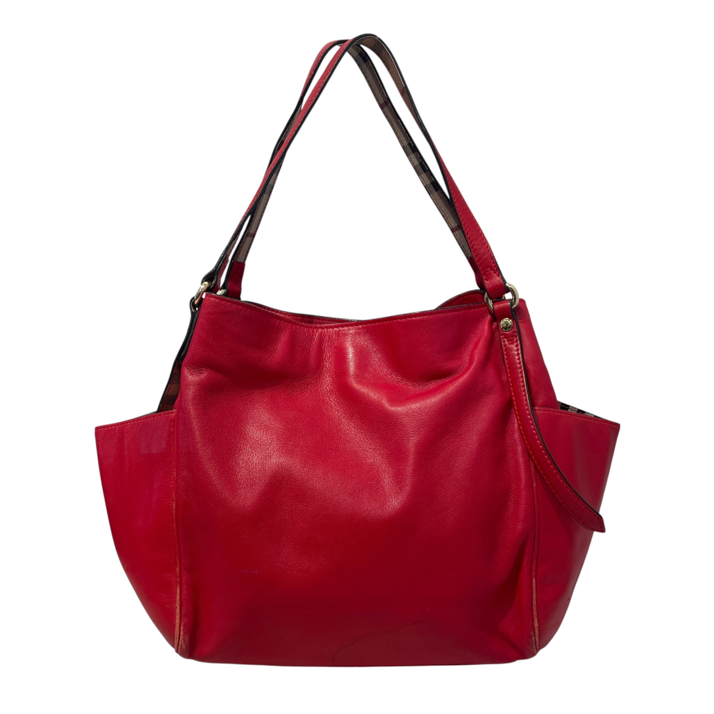BURBERRY/Bag/Leather/RED/Nova check Lined Bag view 2