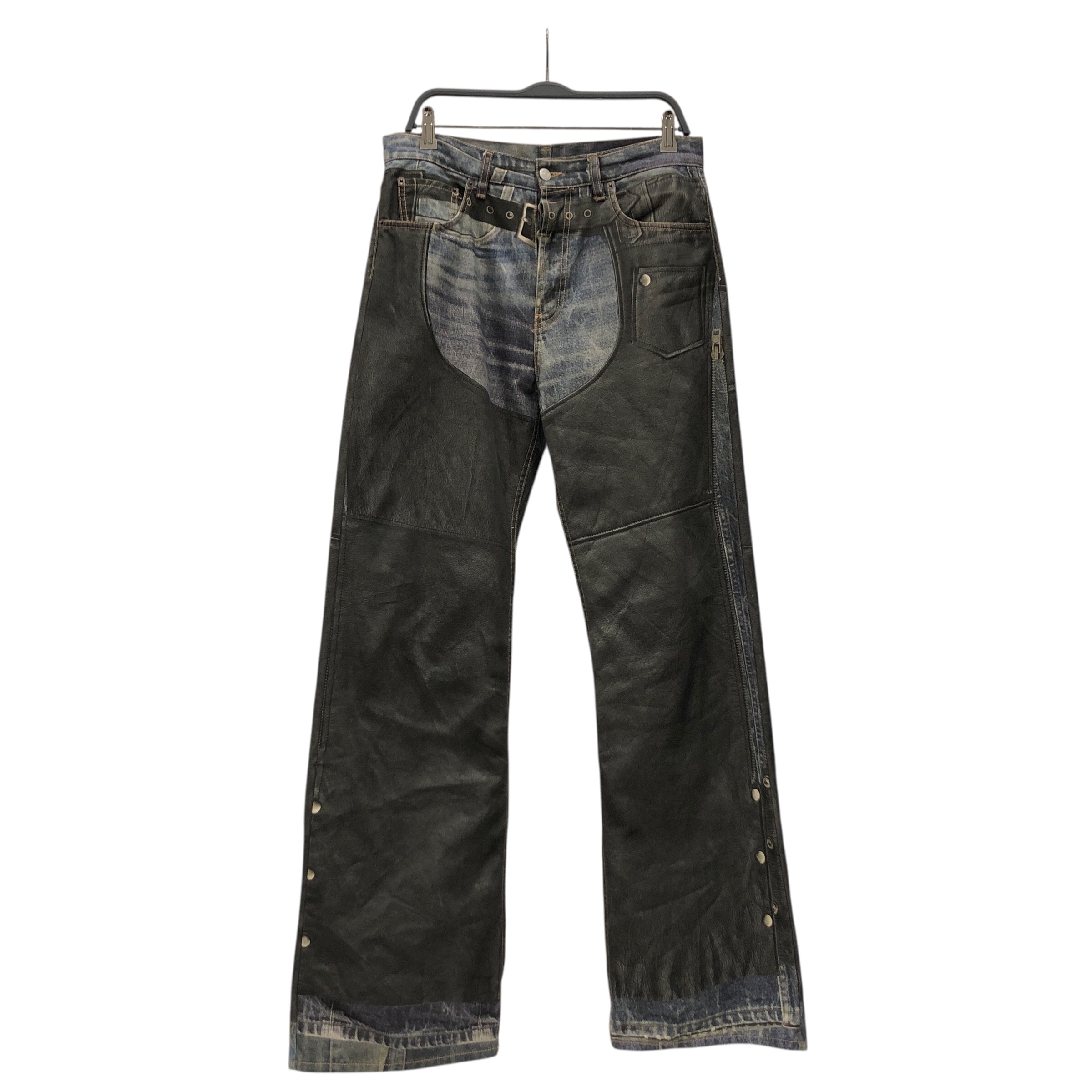 Acne Studios/Straight Pants/48/Denim/BLU/All Over Print/3D printed chaps view 1