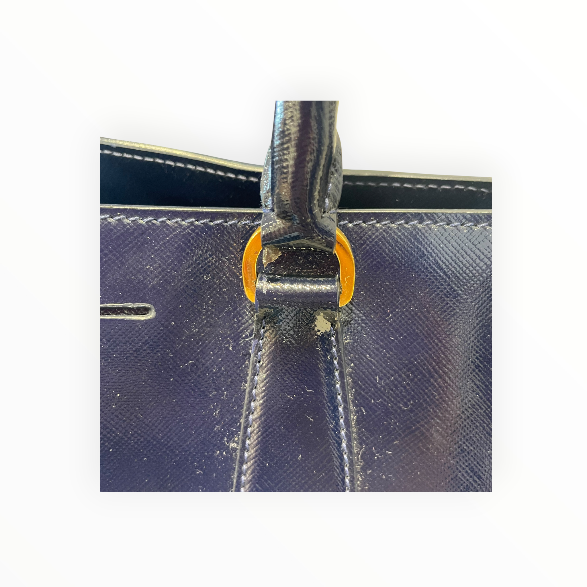 PRADA/Tote Bag/Leather/NVY/SAFFIANO VERNICE TOTE view 11