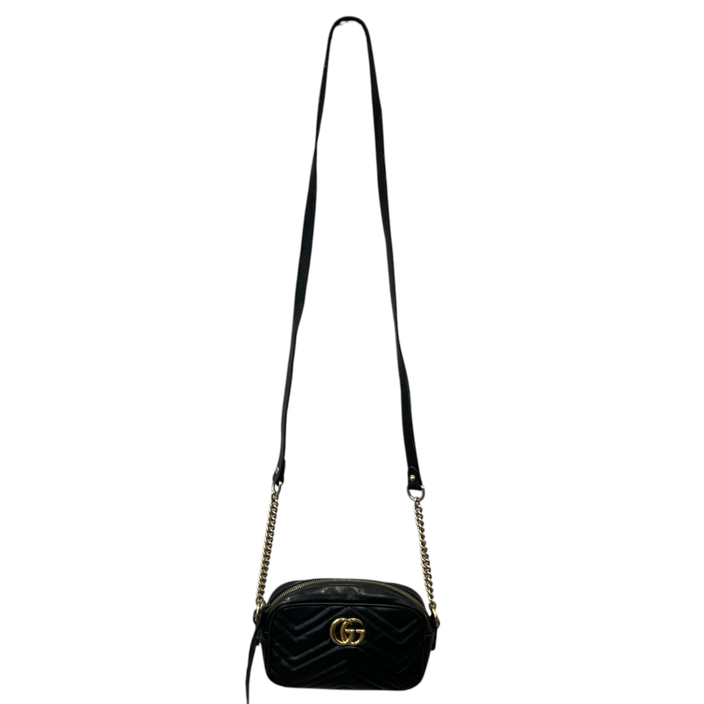 GUCCI/Bag/Leather/BLK/GOLD GUCCI LOGO view 1