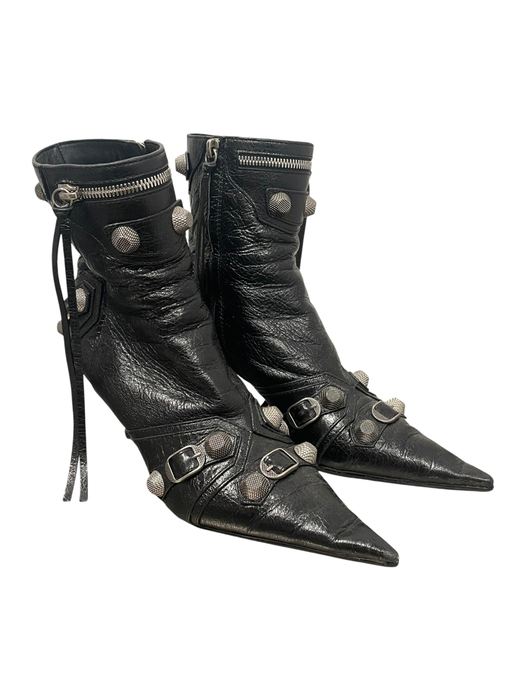 BALENCIAGA/Heels/EU 39/Leather/BLK/LA CAGOLE ANKLE BOOTS view 1
