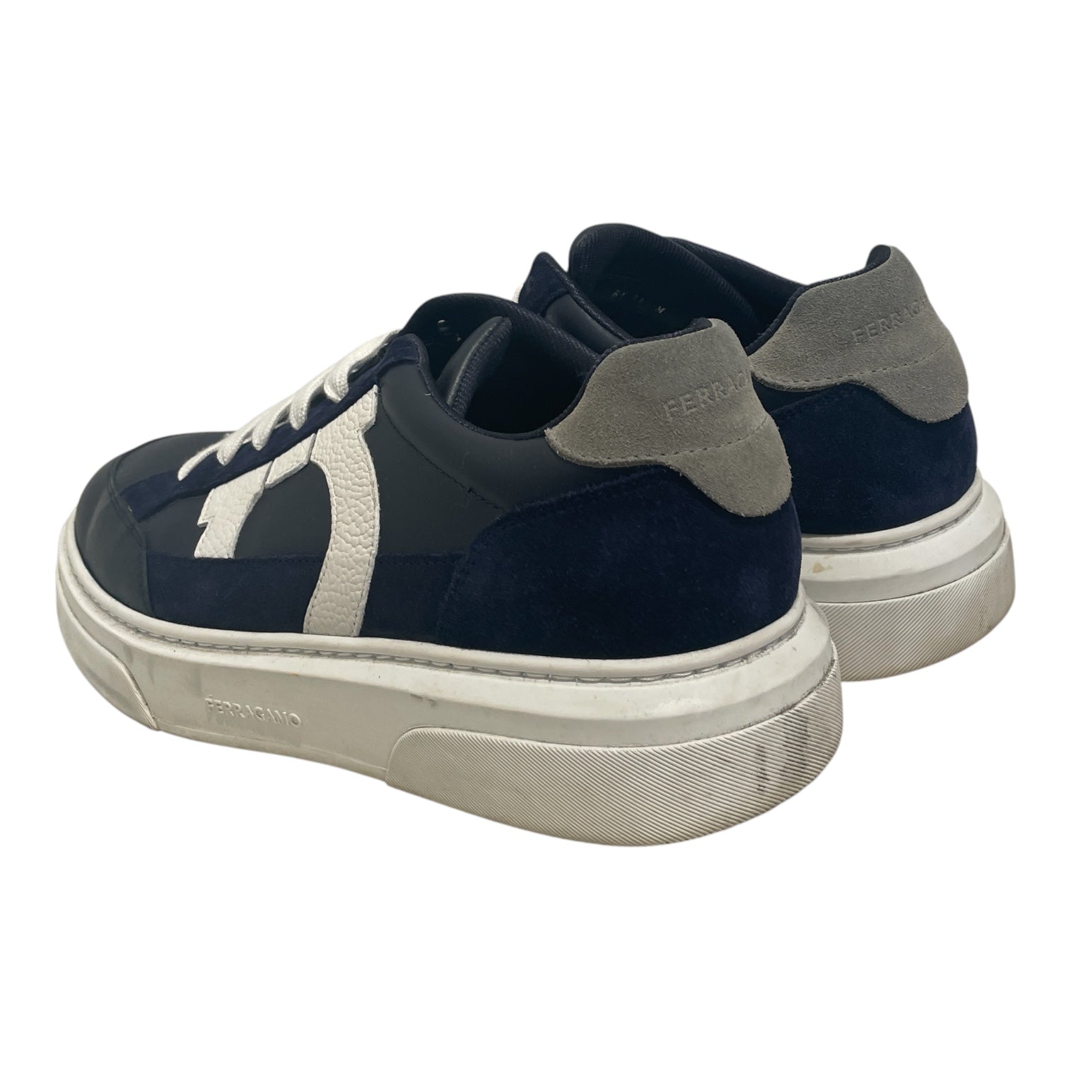 Salvatore Ferragamo/Low-Sneakers/US 11/Leather/NVY/Low Sneaker w/ Gancini Detail view 2