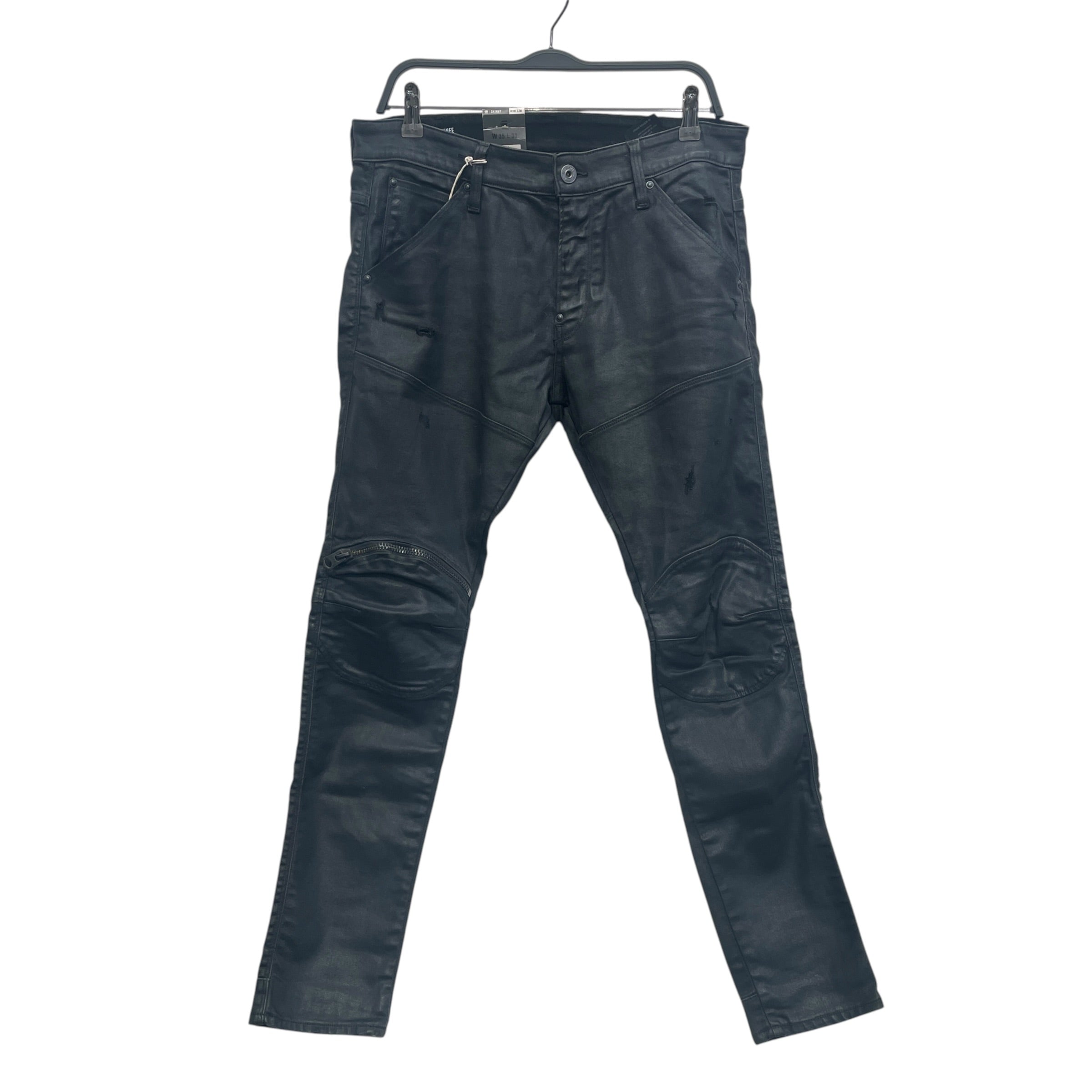 G-STAR RAW/Skinny Pants/35/Cotton/BLK/Distressed/WAX ZIP KNEE view 1