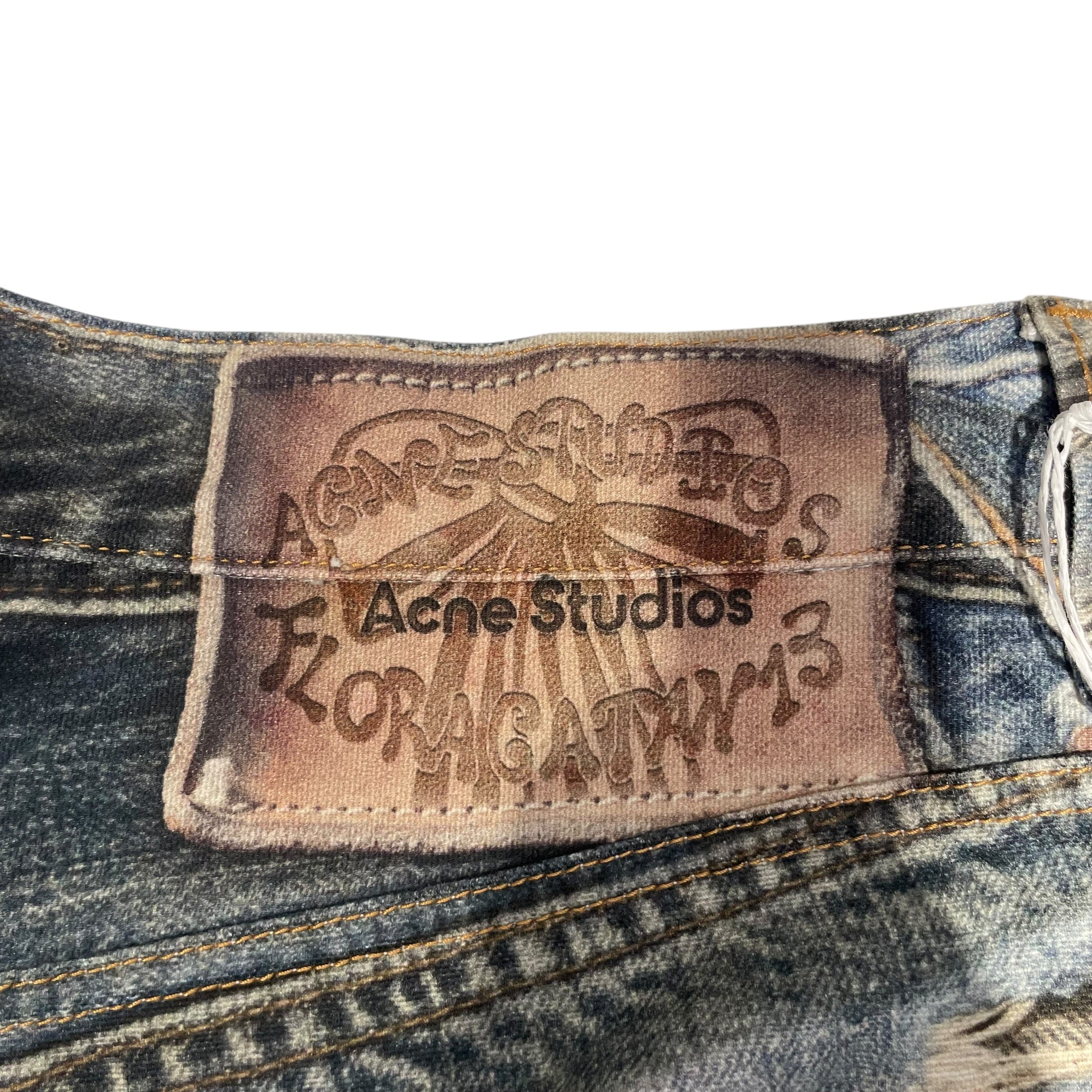 Acne Studios/Straight Pants/Cotton/BLU/All Over Print/SCRIBBLE view 4