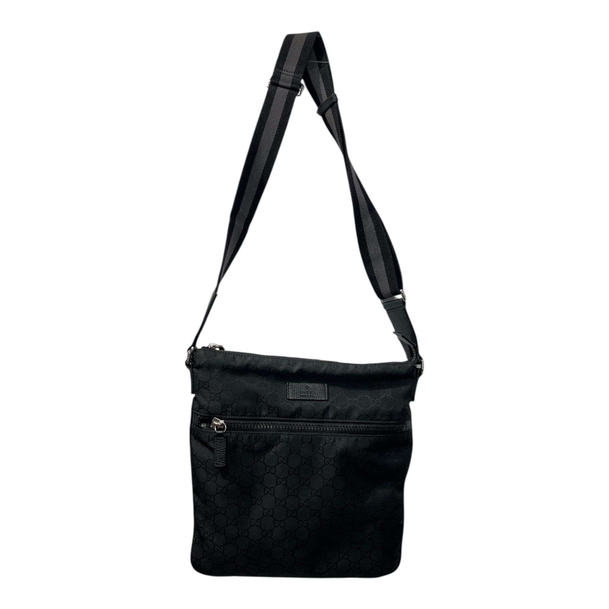 GUCCI/Cross Body Bag/Monogram/Nylon/BLK/Nylon GG Shoulder Bag view 1