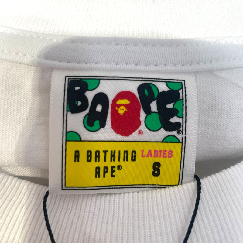 A BATHING APE/T-Shirt/S/Cotton/WHT/Graphic/abc camo milo shark 2006