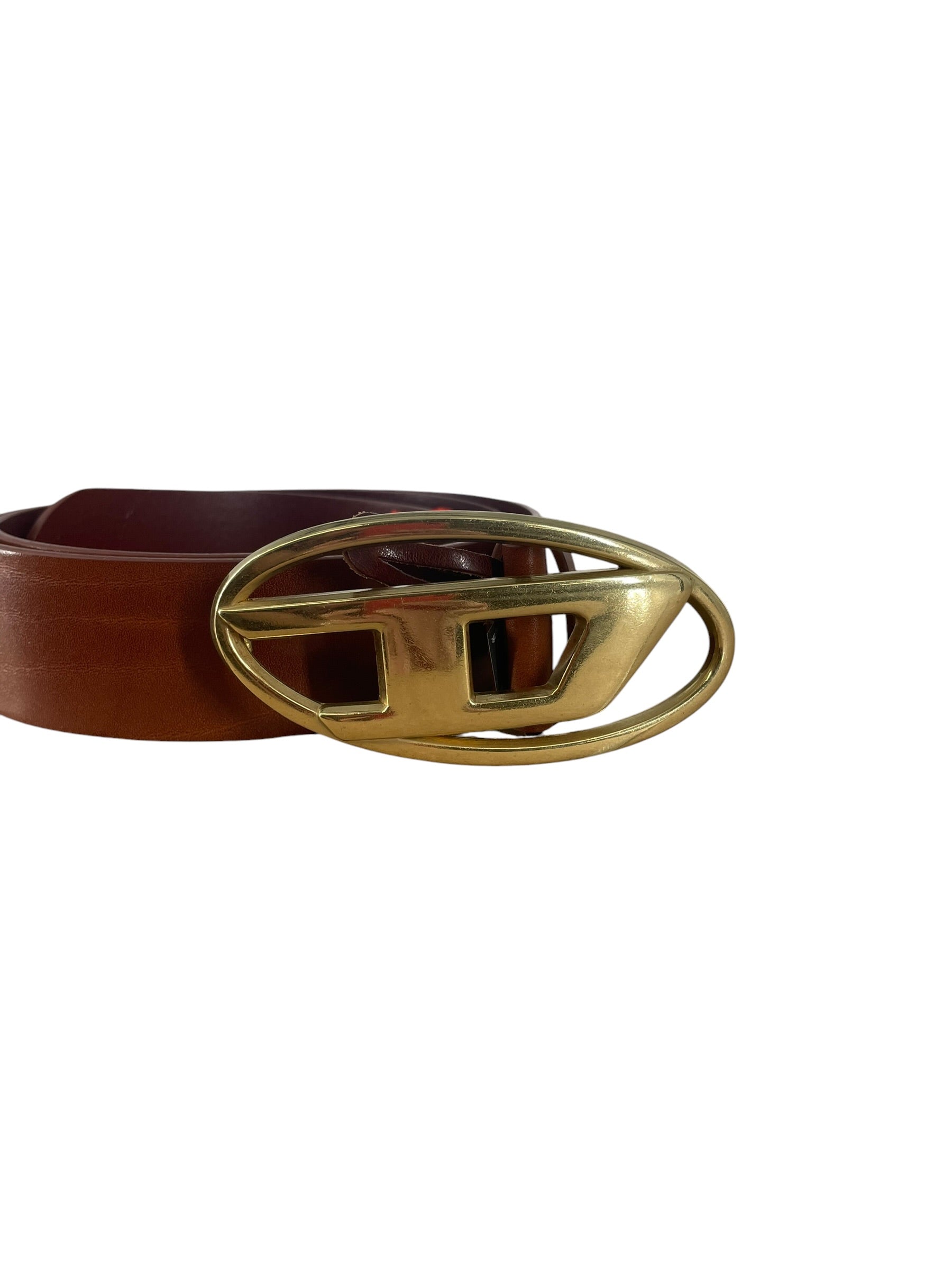 DIESEL/Belt/Leather/BRW/BIG DG LOGO GOLD view 2