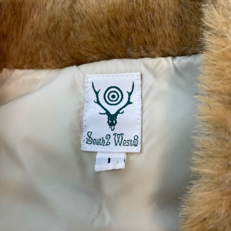 South2 West8(S2W8)/Puffer Vest/1/BEG/fur lined collar